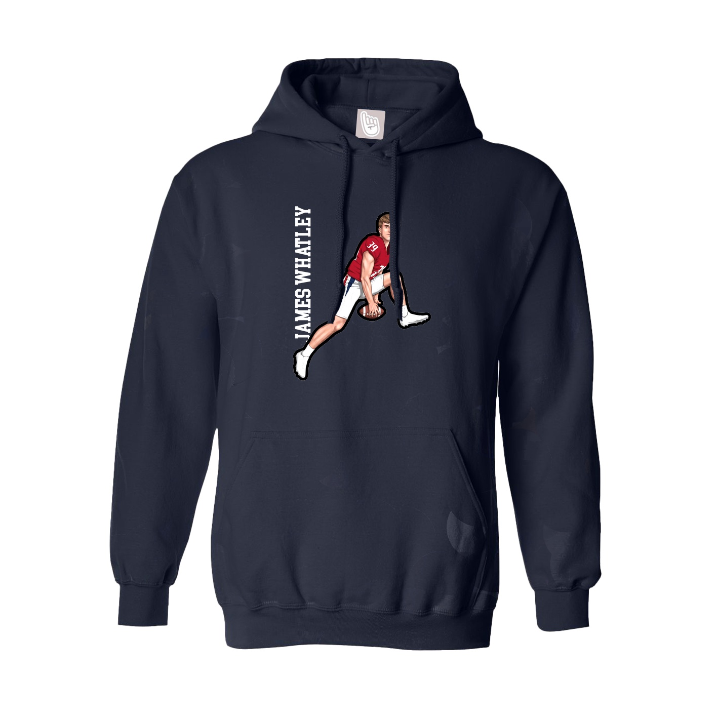 Youth Hoodie — Name Vertical in Navy