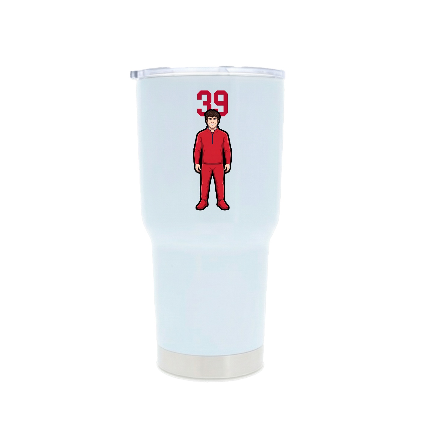 30oz Stainless Steel Tumbler — Number Top in White