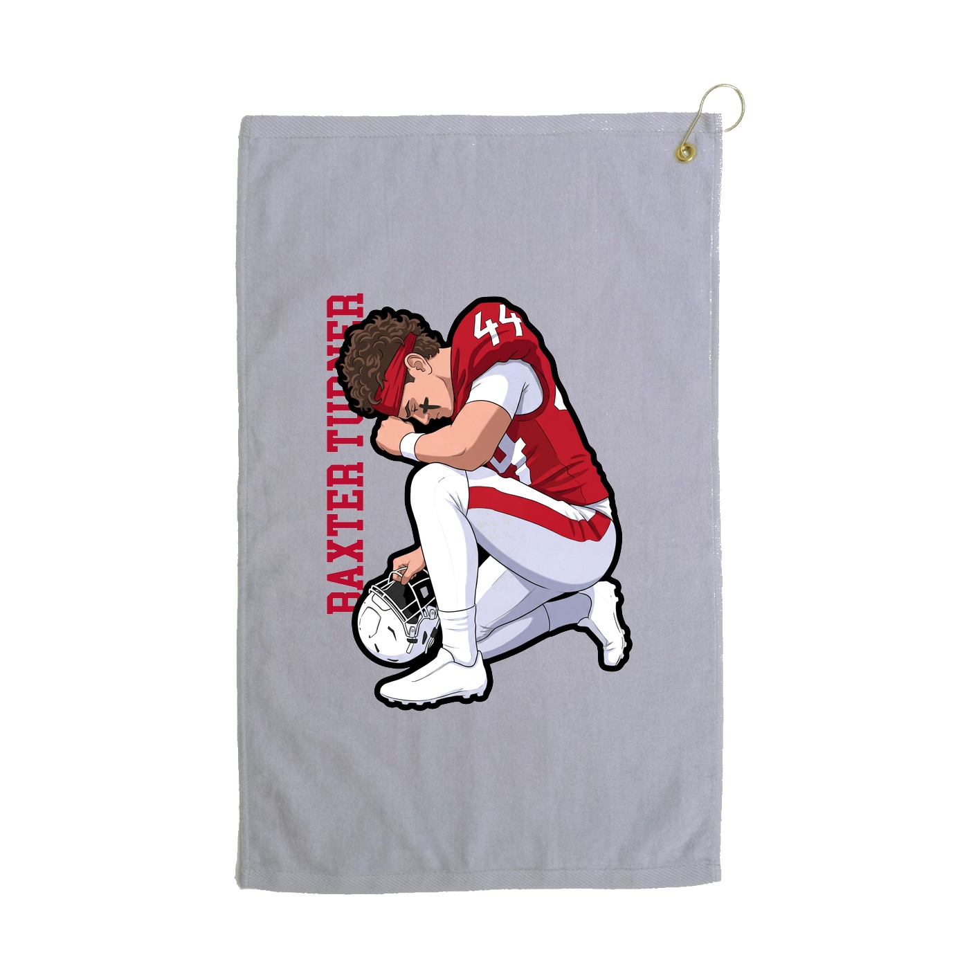 Golf Towel — Name Vertical in Grey