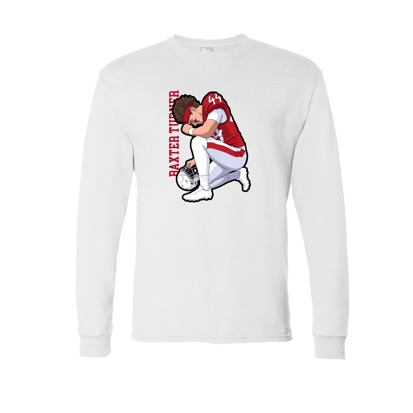 Long Sleeve Tee — Name Vertical in White