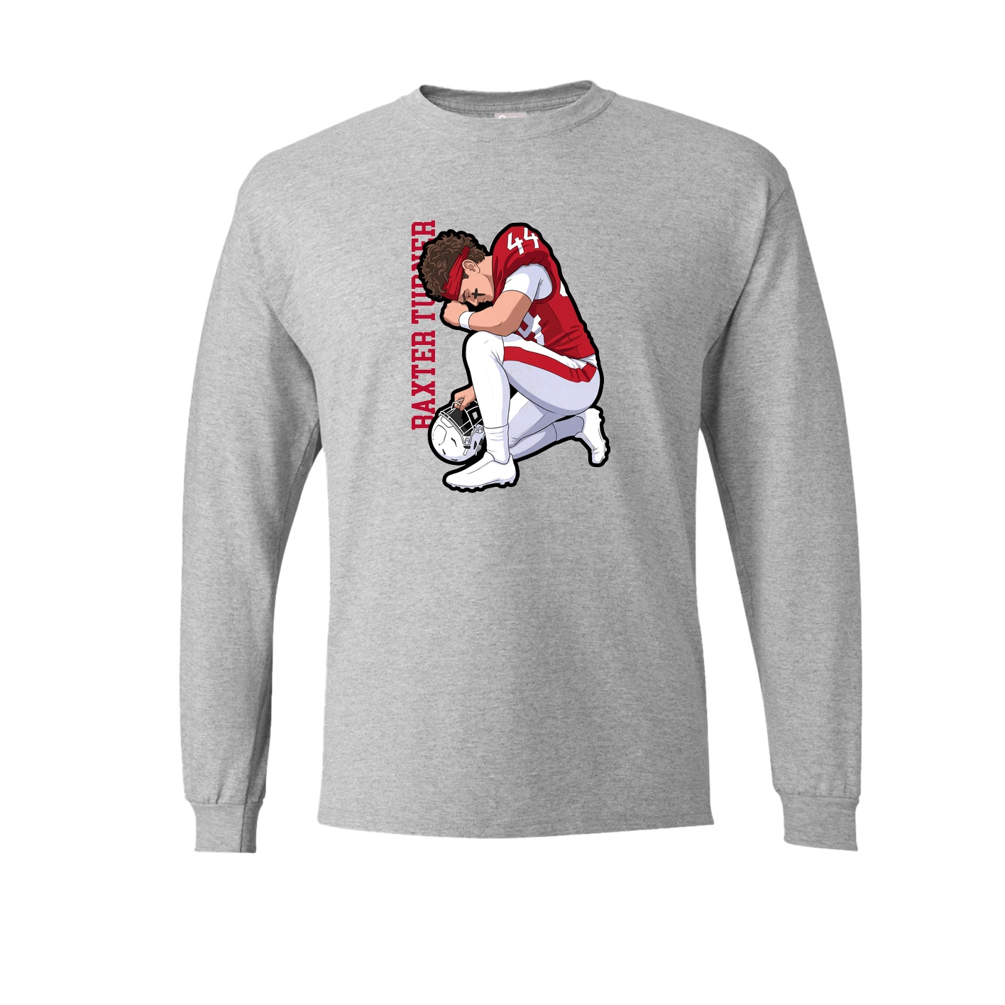 Long Sleeve Tee — Name Vertical in Grey