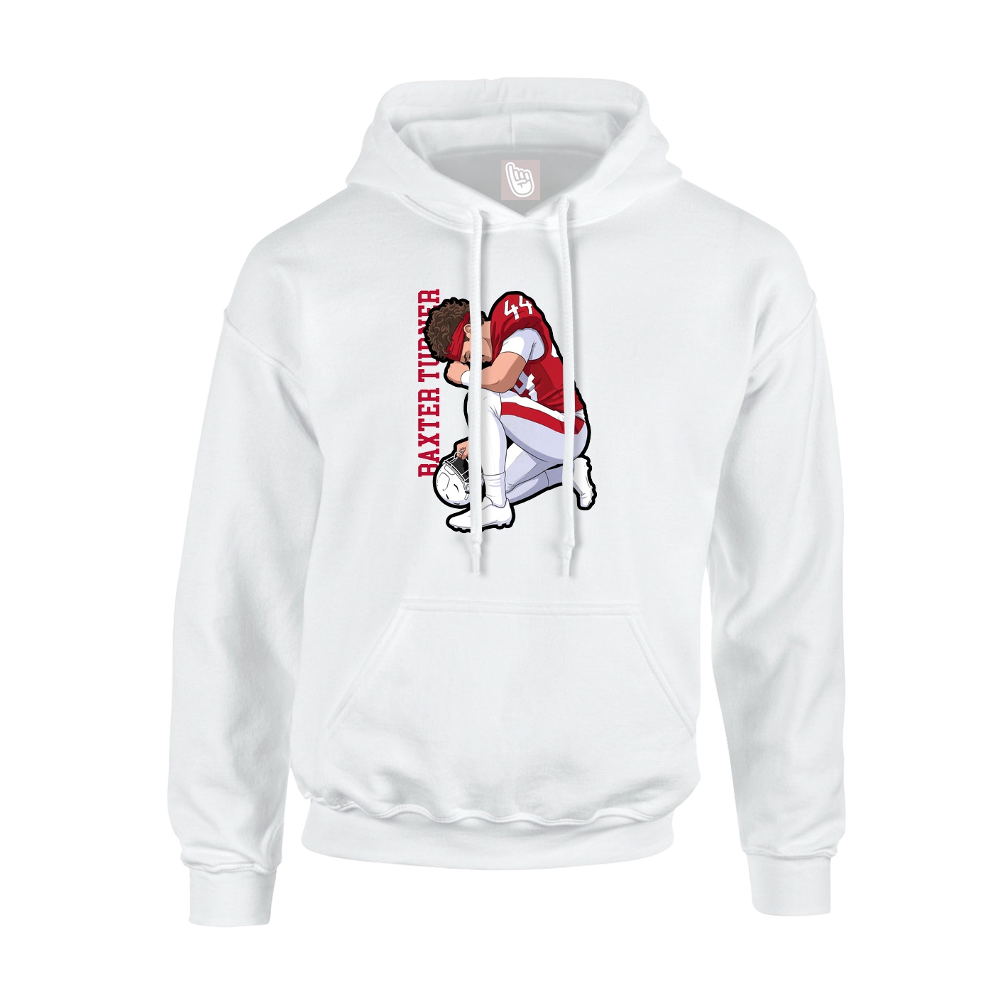 Youth Hoodie — Name Vertical in White