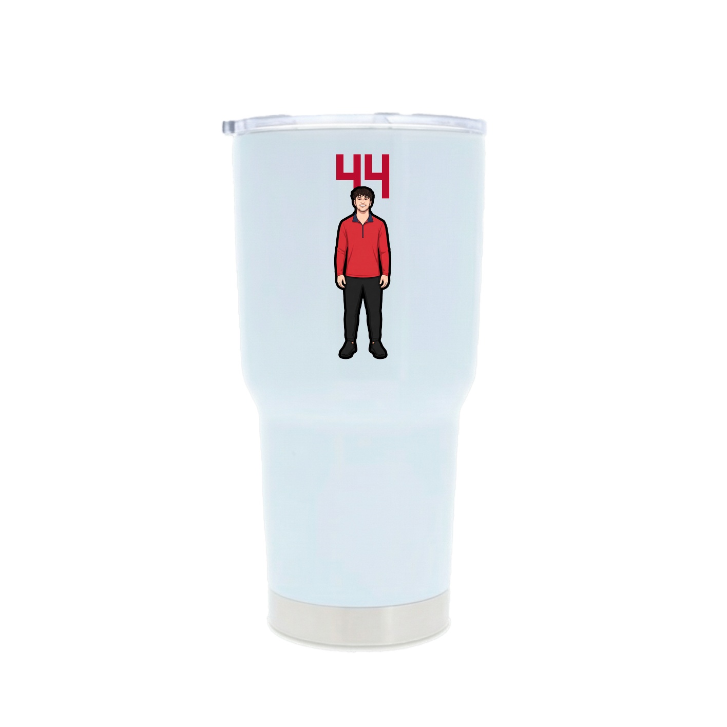30oz Stainless Steel Tumbler — Number Top in White