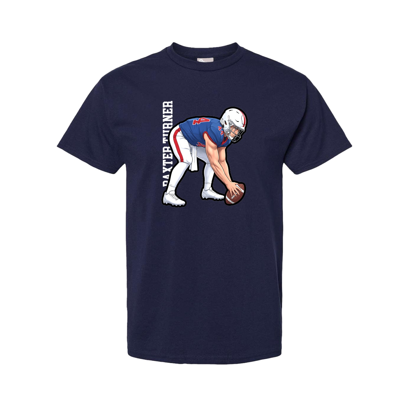 Youth Tee — Name Vertical in Navy