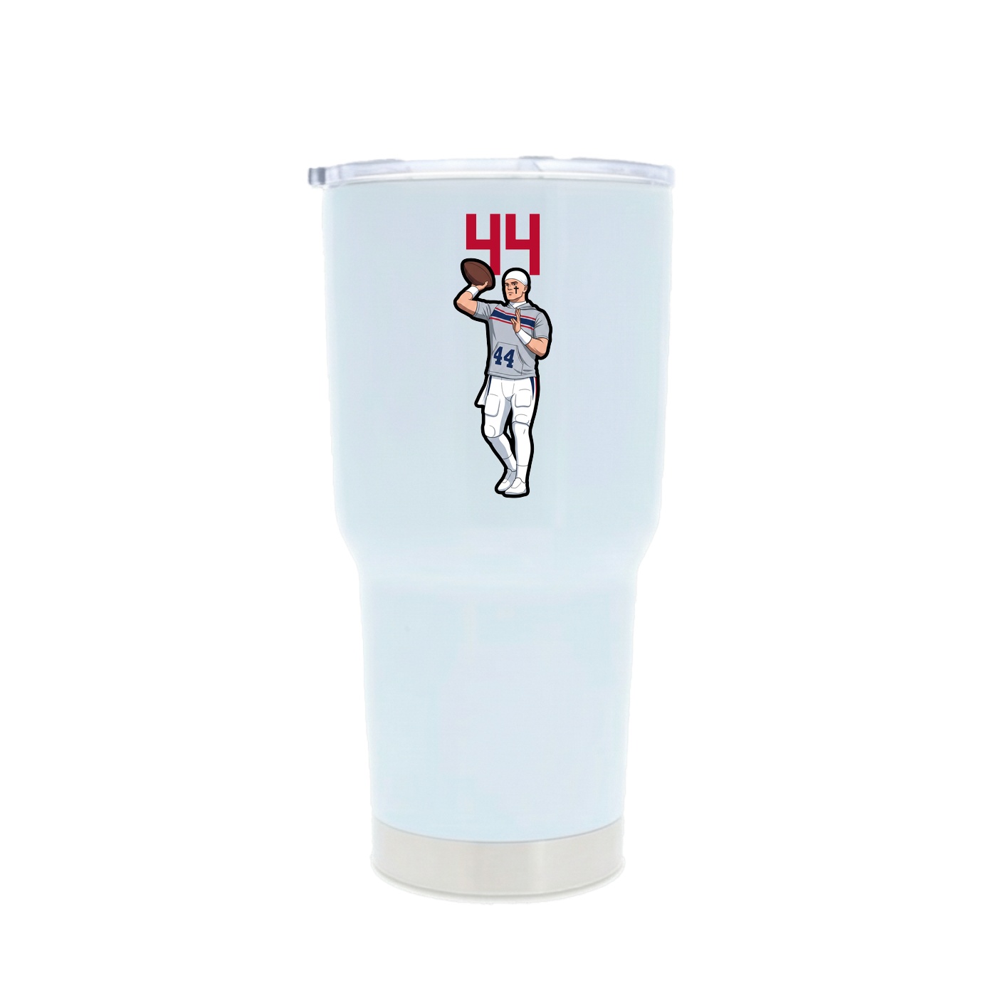 30oz Stainless Steel Tumbler — Number Top in White