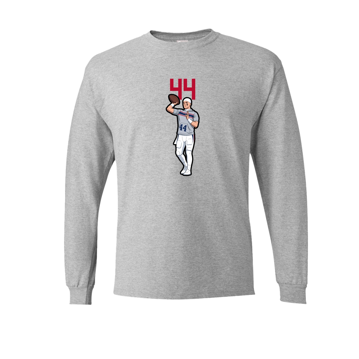Long Sleeve Tee — Number Top in Grey