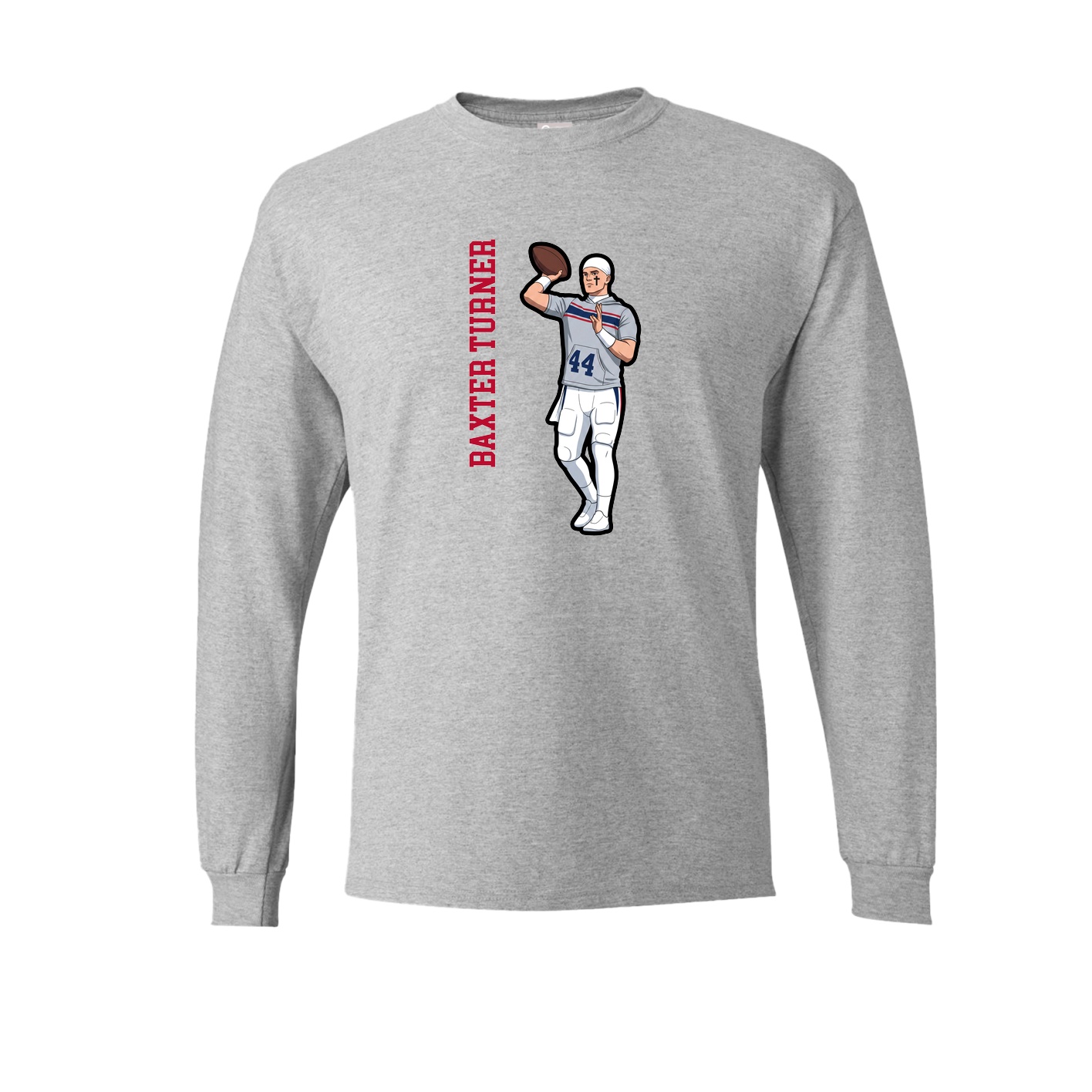 Long Sleeve Tee — Name Vertical in Grey
