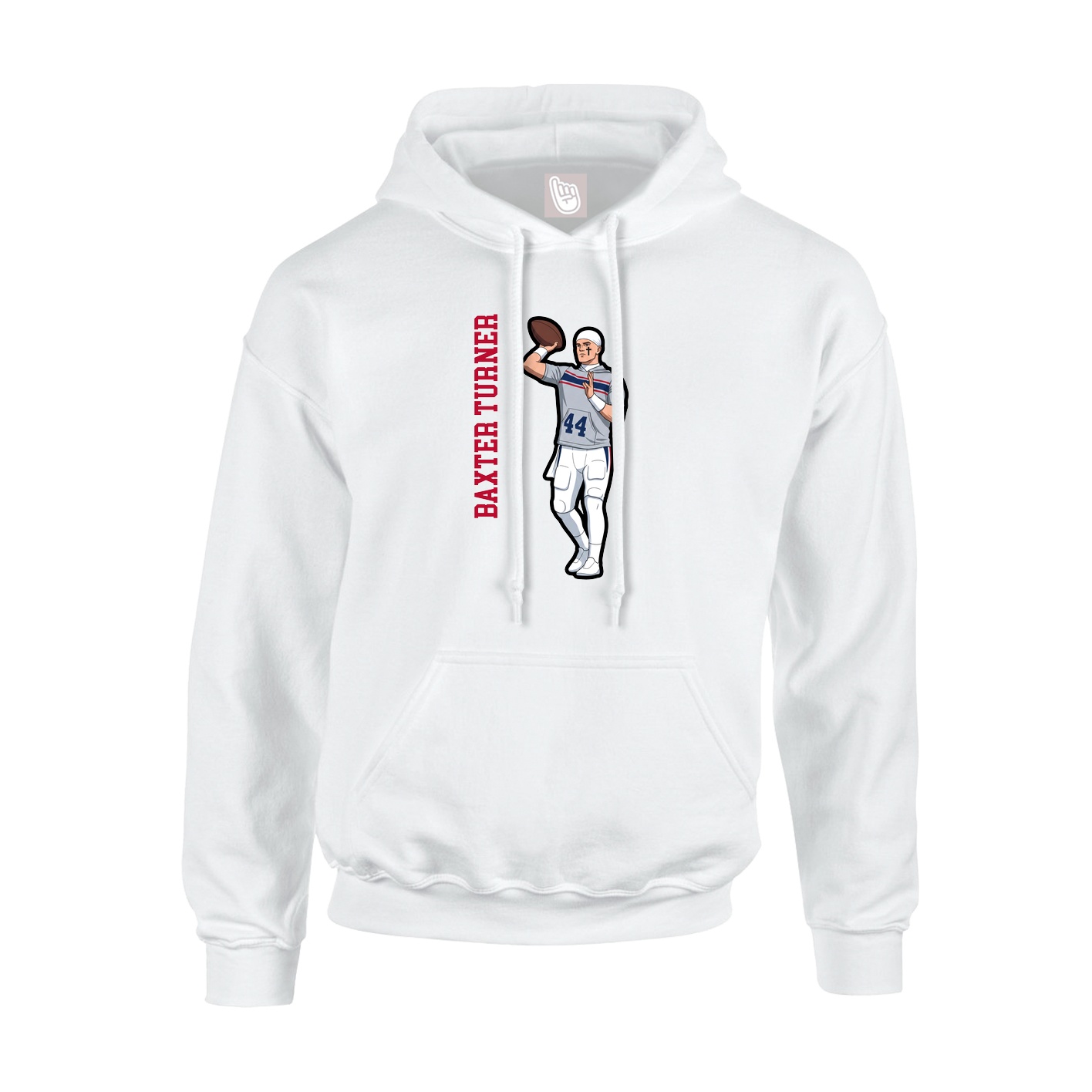 Hoodie — Name Vertical in White