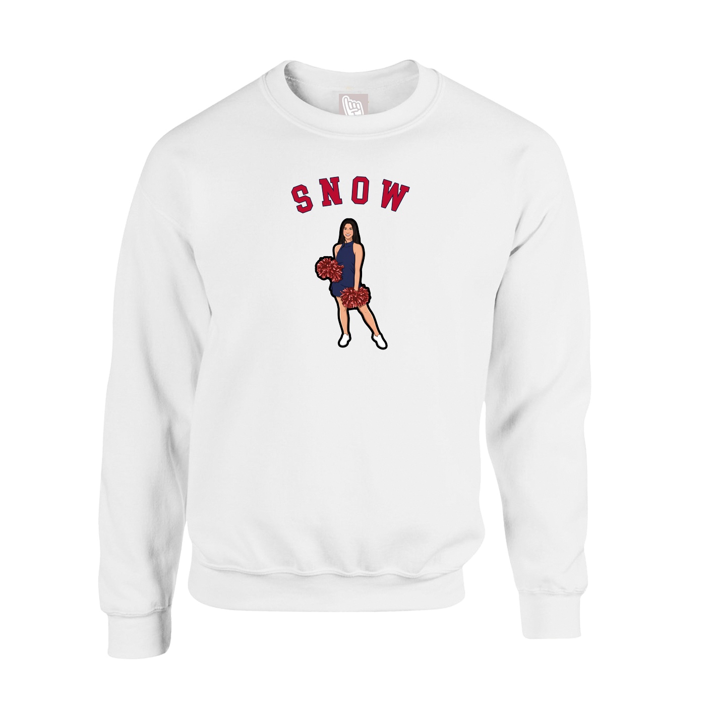 Fleece Crew — Shirsey Arch in White