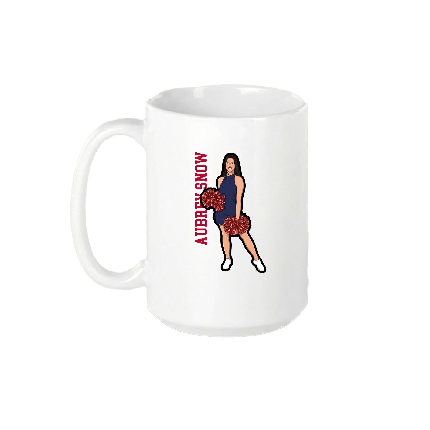 15oz Coffee Mug — Name Vertical in White