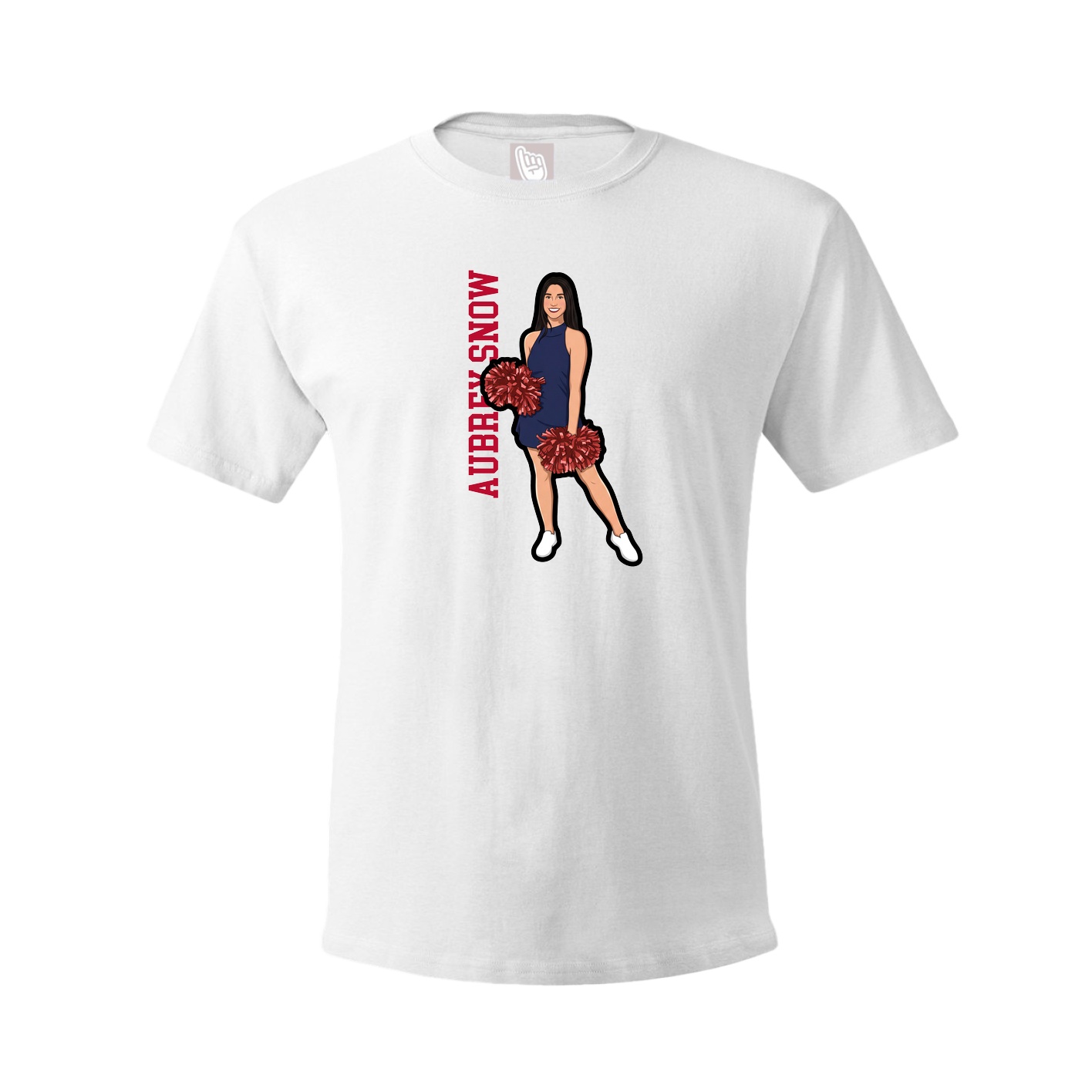 Tee — Name Vertical in White