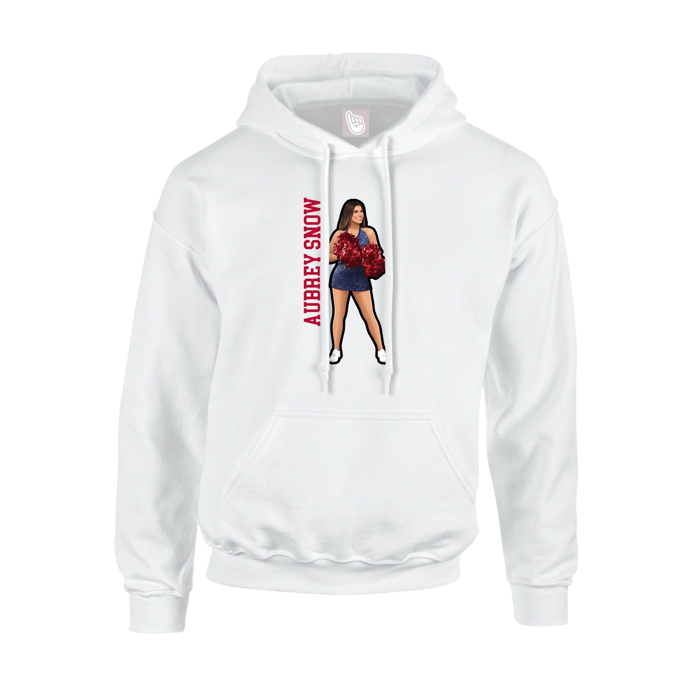Youth Hoodie — Name Vertical in White