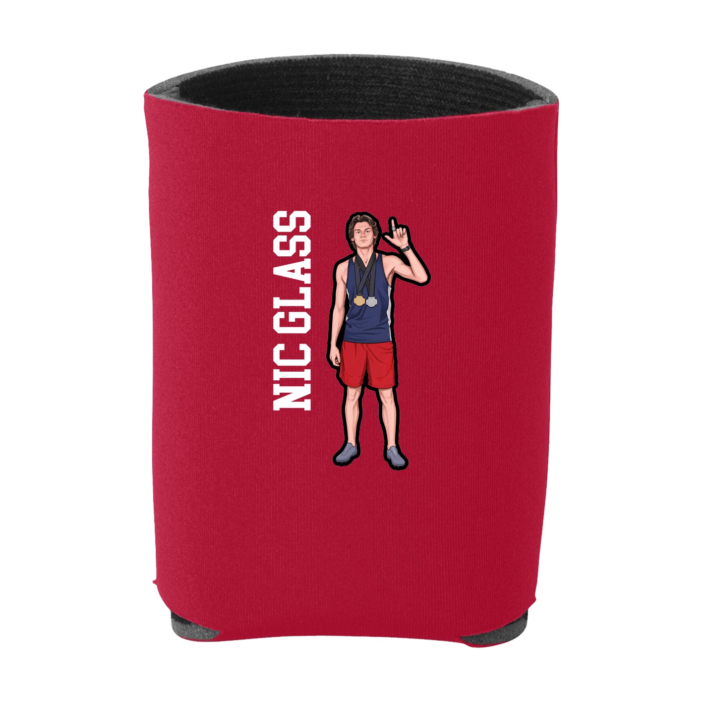 Can Holder — Name Vertical in Red