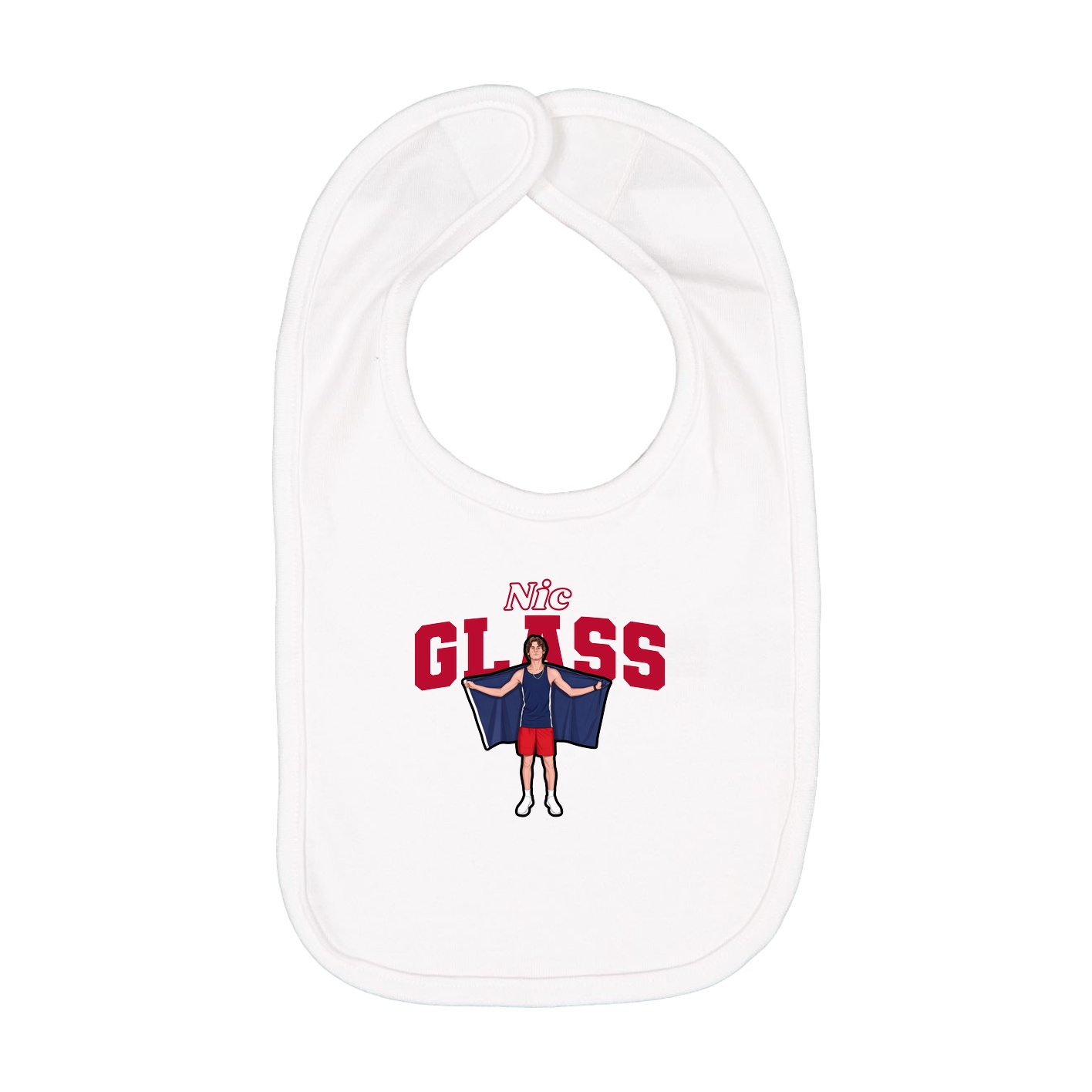 Infant Bib — Name Arch in White