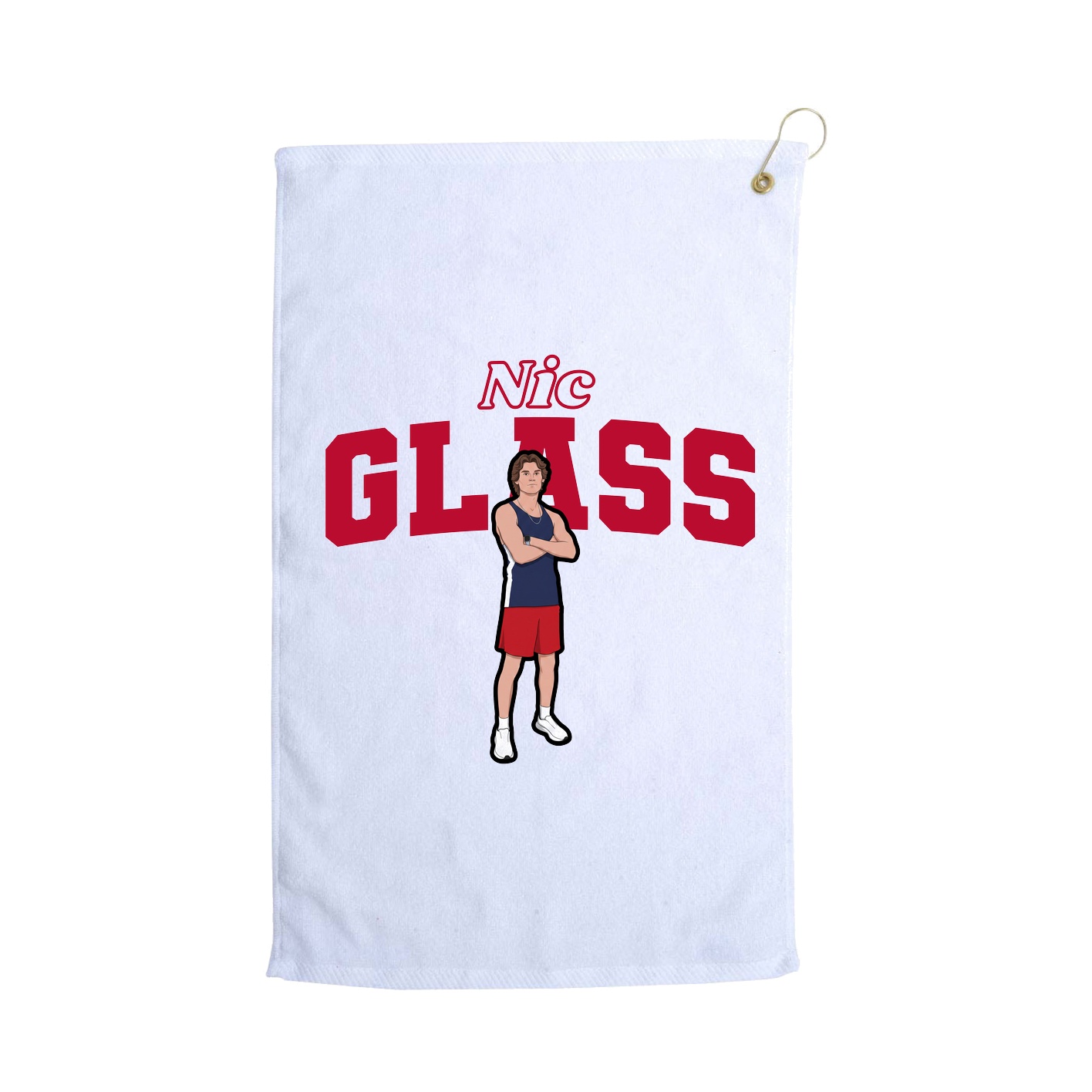 Golf Towel — Name Arch in White