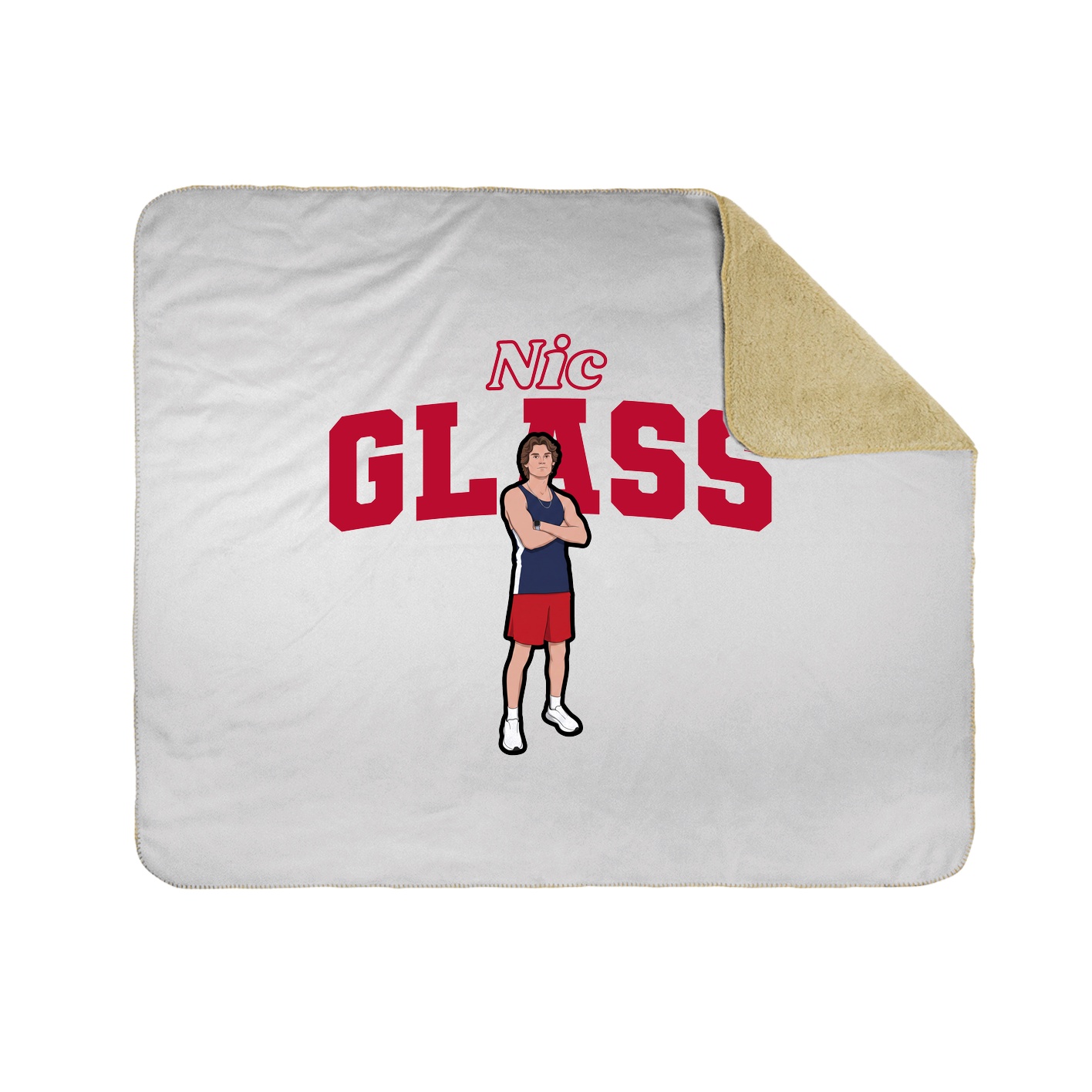 Throw Blanket — Name Arch in White