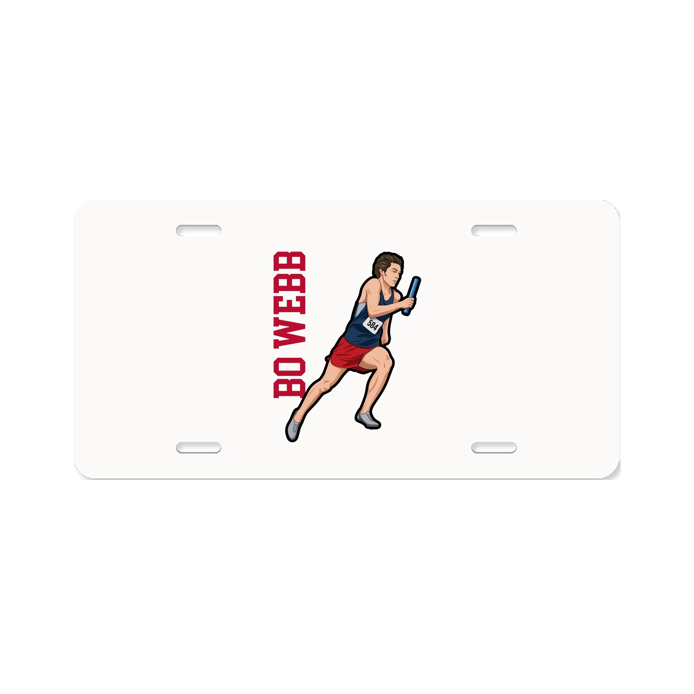 License Plate — Name Vertical in Classic