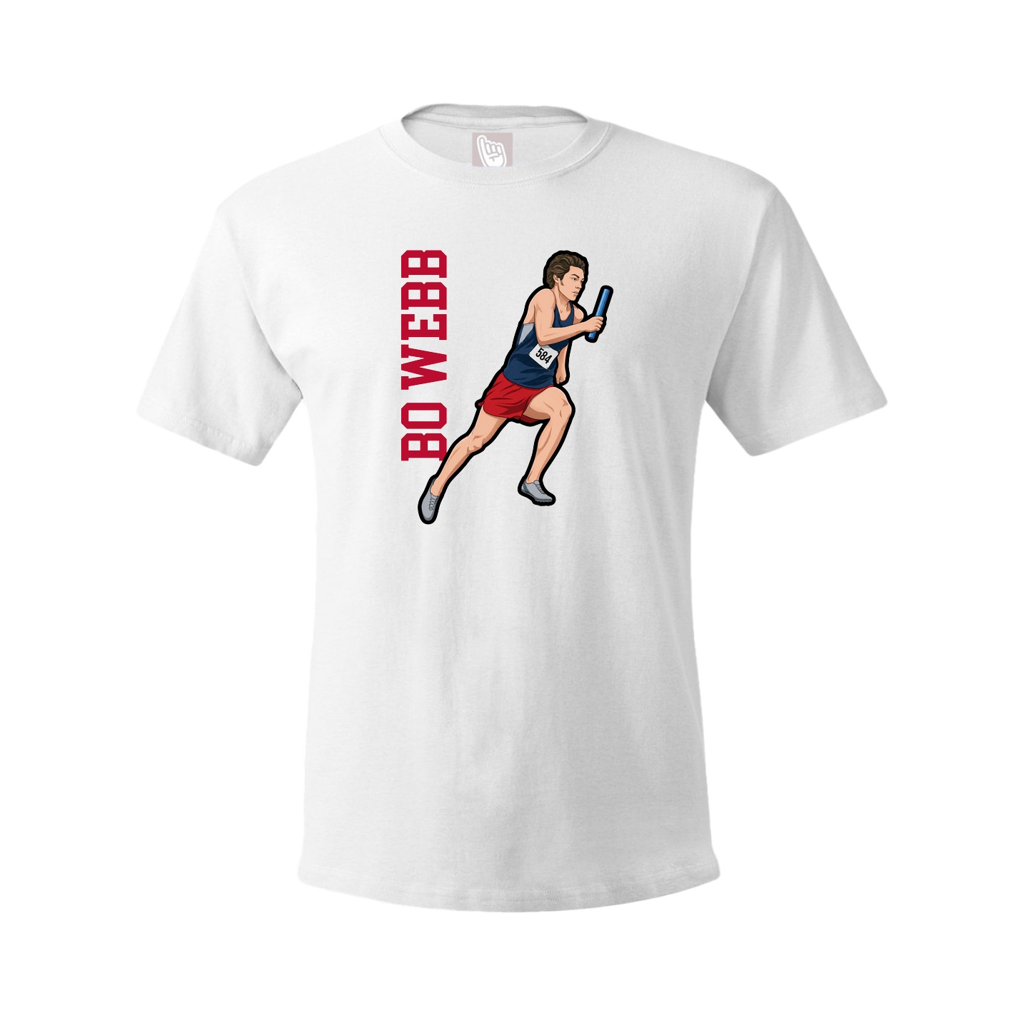 Youth Tee — Name Vertical in White