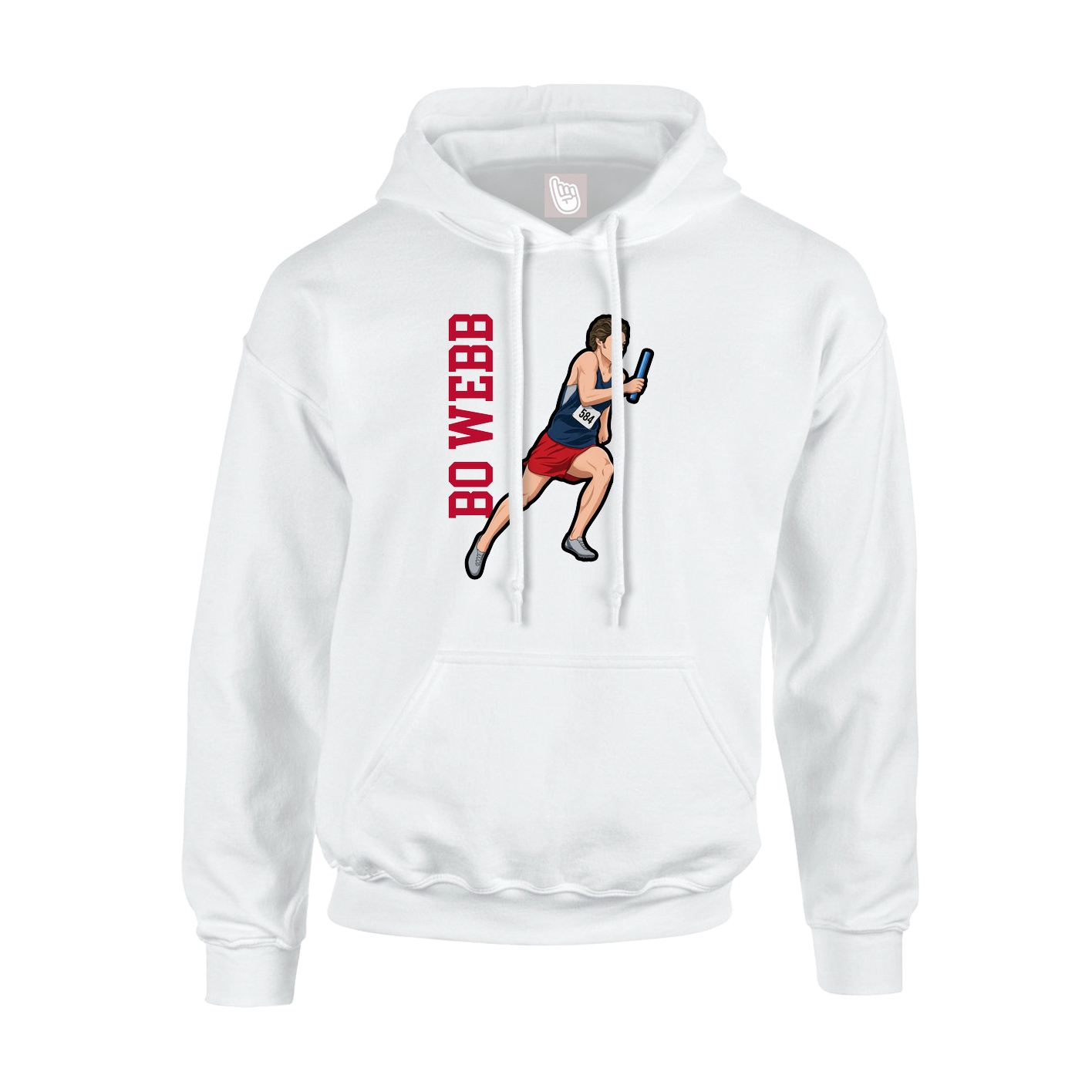 Youth Hoodie — Name Vertical in White
