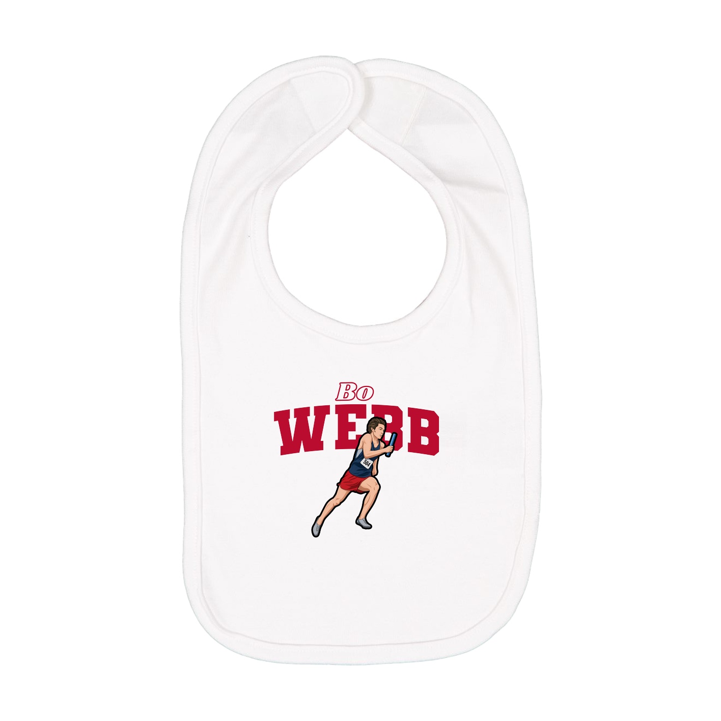Infant Bib — Name Arch in White