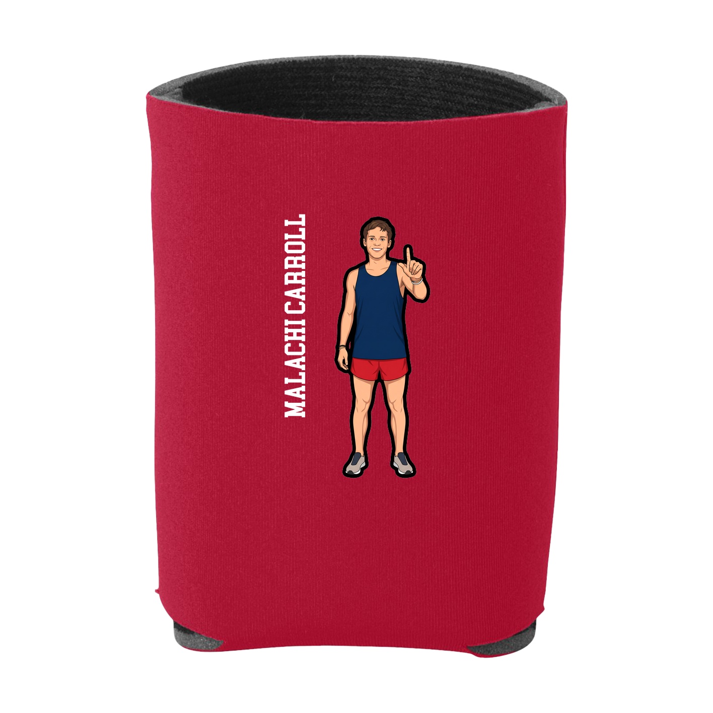 Can Holder — Name Vertical in Red