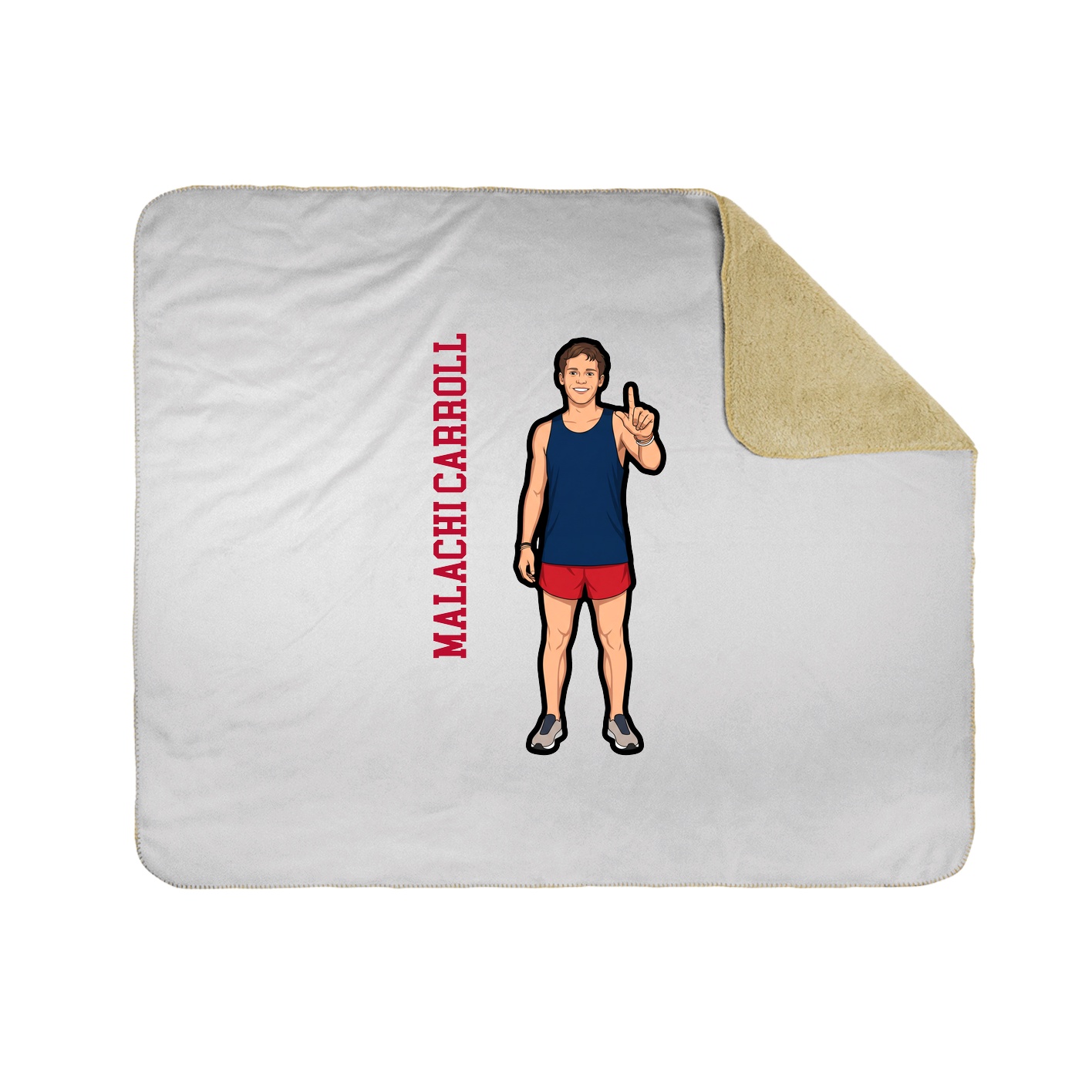 Throw Blanket — Name Vertical in White