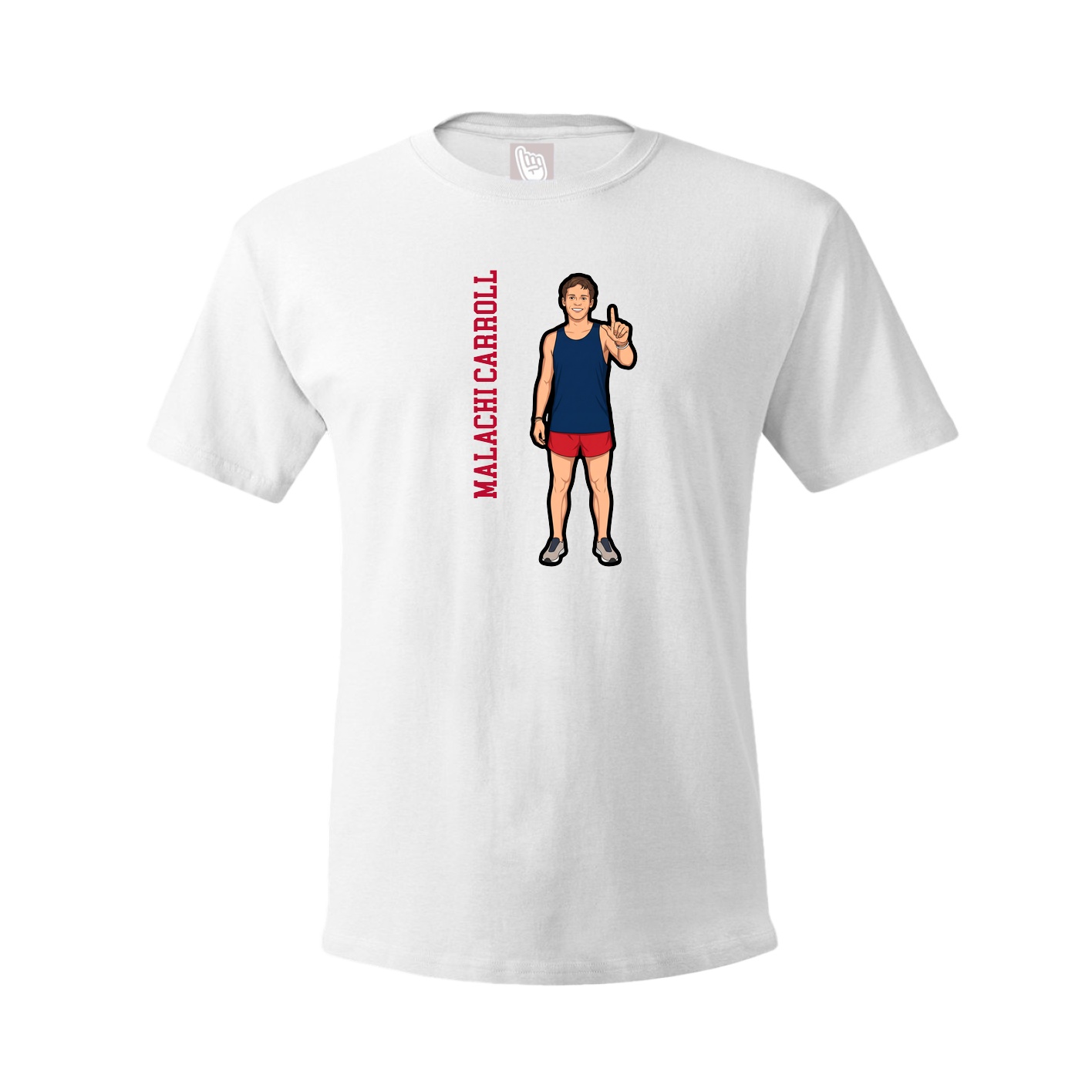 Tee — Name Vertical in White