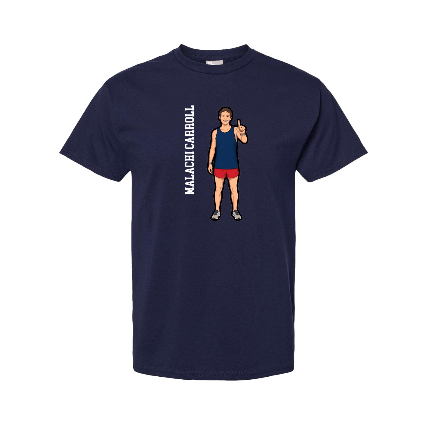 Youth Tee — Name Vertical in Navy