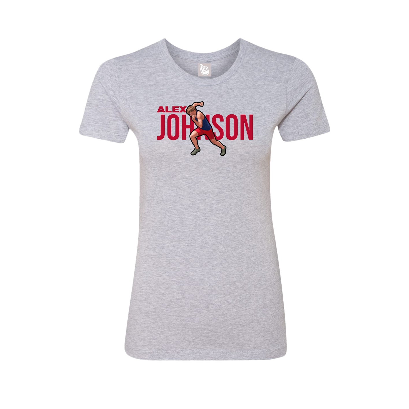 Fitted Women's Tee — Player Name in Grey