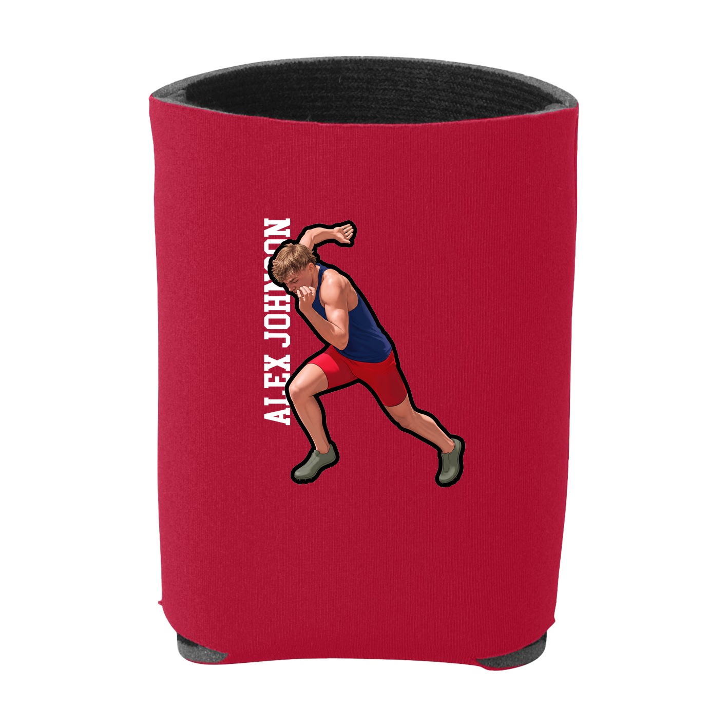 Can Holder — Name Vertical in Red
