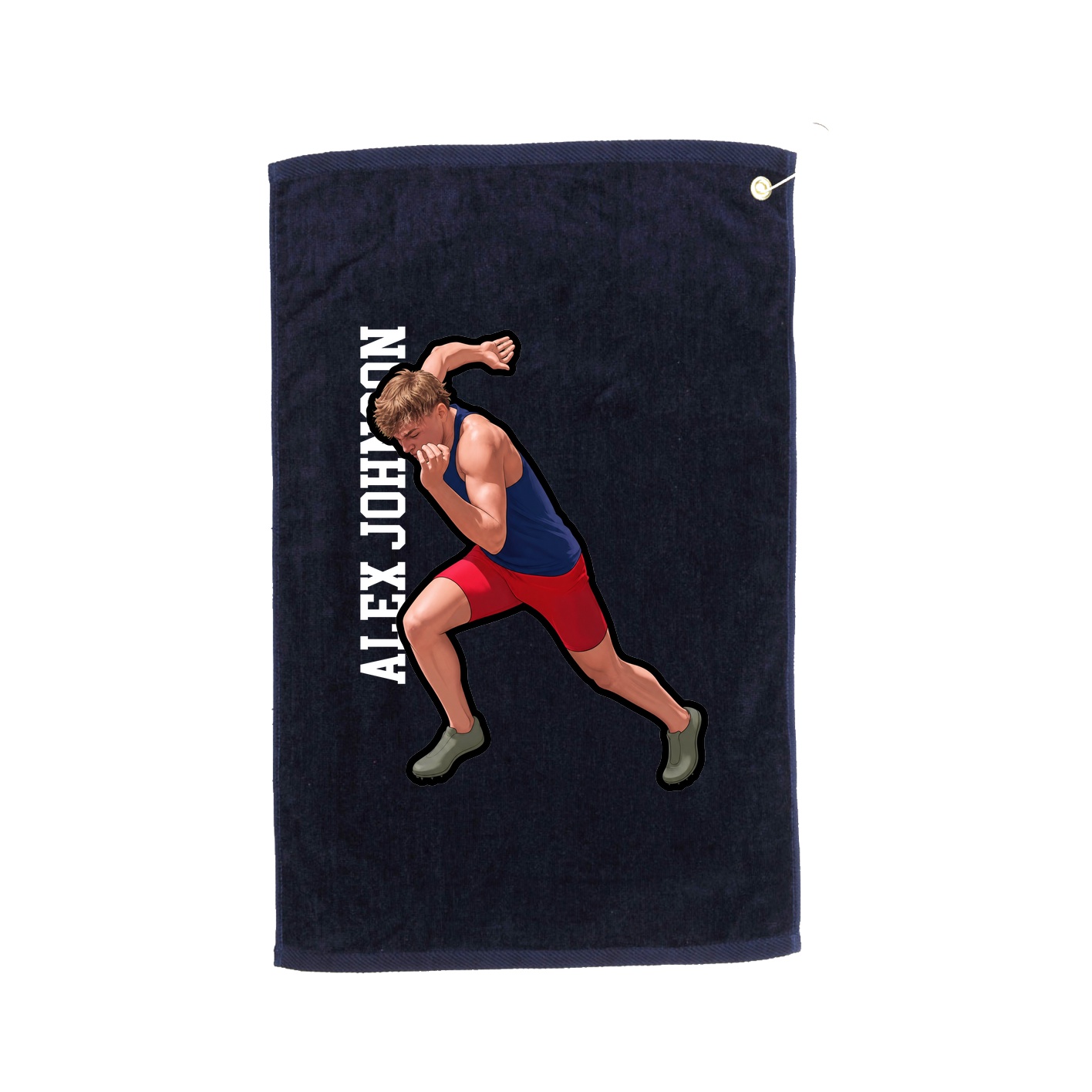 Golf Towel — Name Vertical in Navy