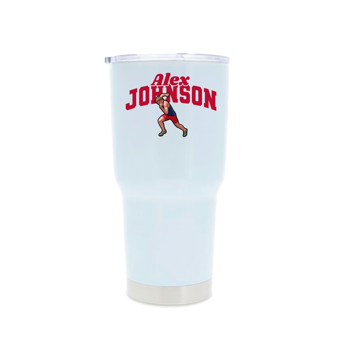 30oz Stainless Steel Tumbler — Signature Arch in White