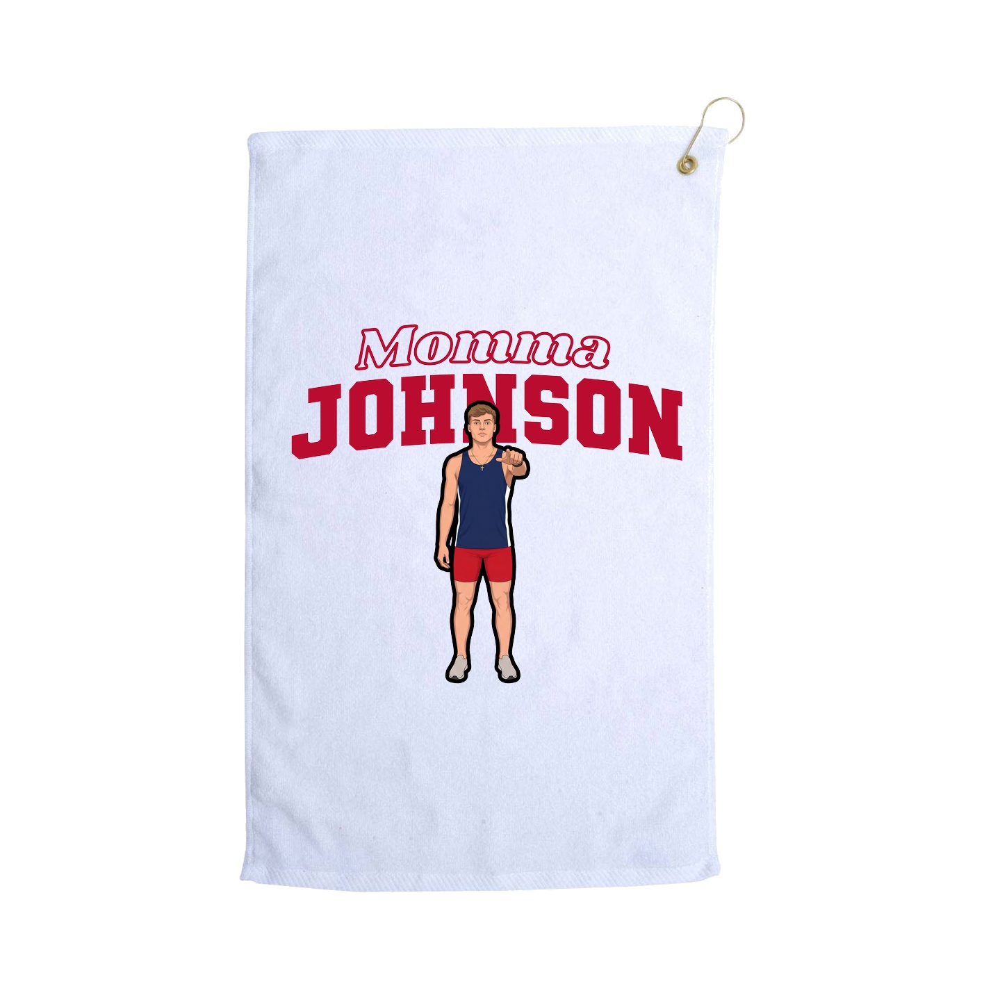 Golf Towel — Mothers Day Block in White