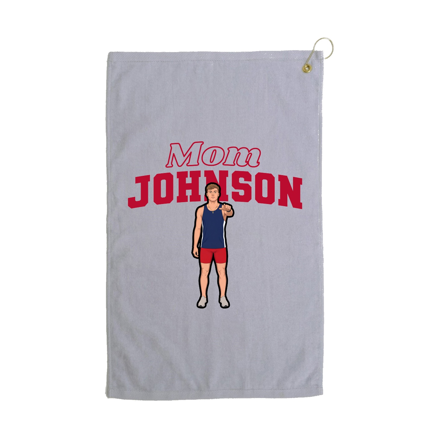 Golf Towel — Mothers Day Block in Grey