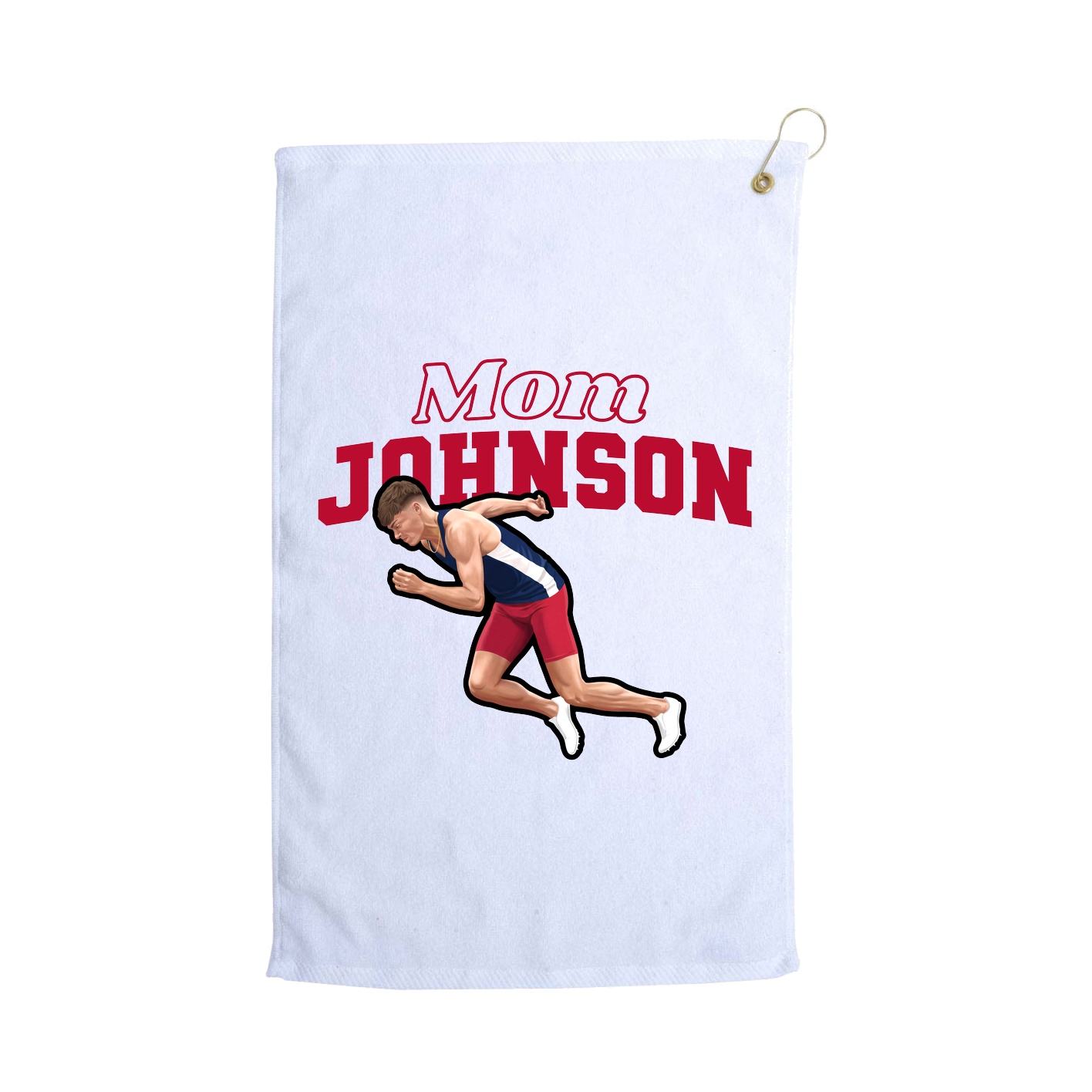 Golf Towel — Mothers Day Block in White
