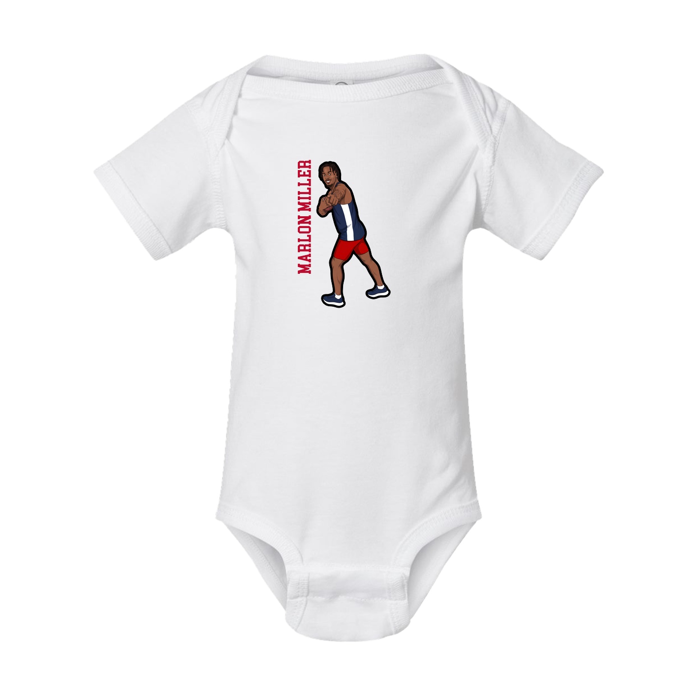 Baby Onesie — Name Vertical in White