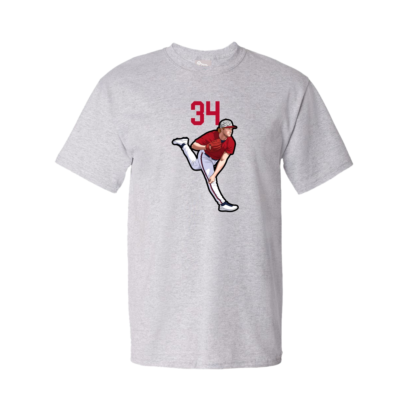 Youth Tee — Number Top in Grey