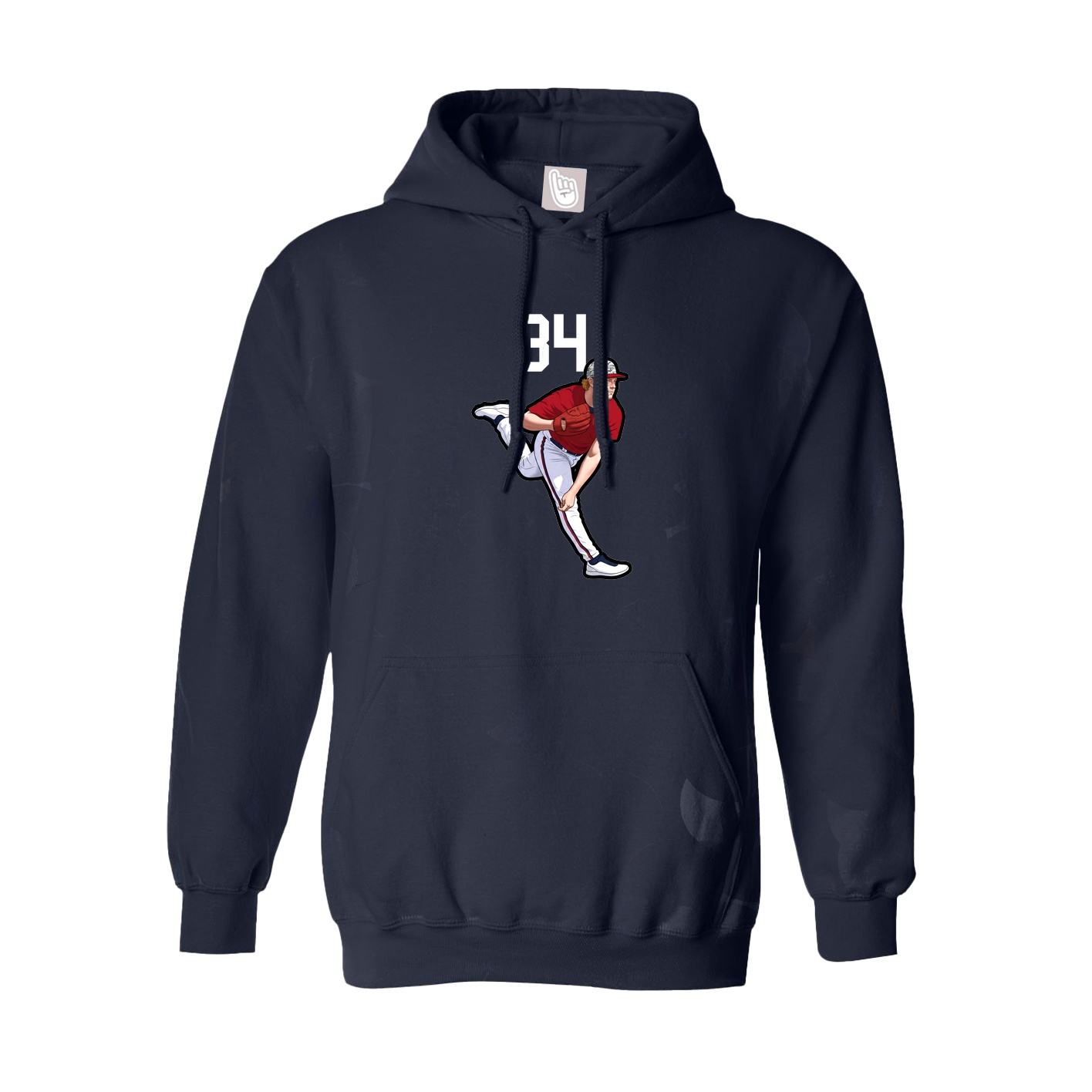 Youth Hoodie — Number Top in Navy