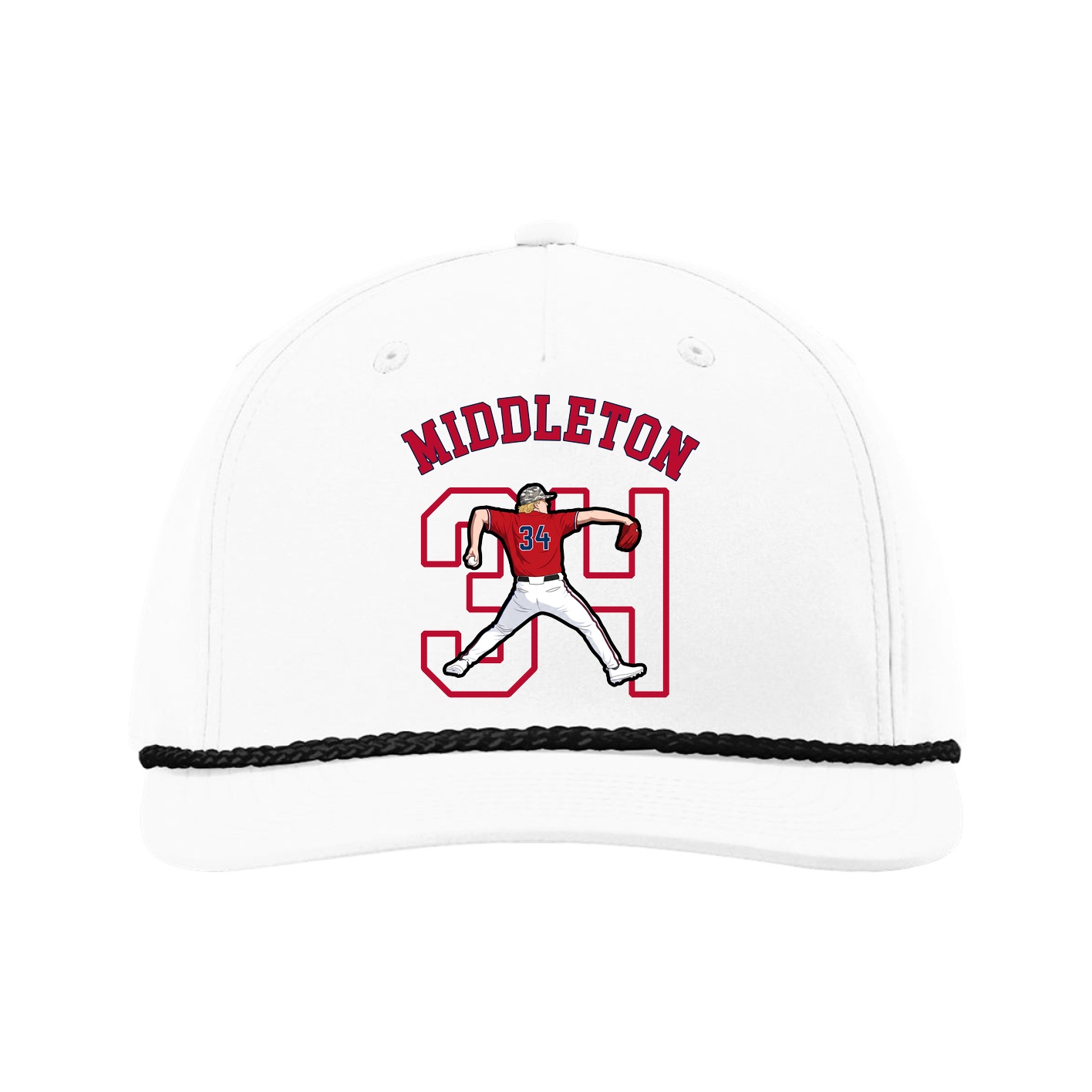 Five-Panel Classic Rope Cap — Shirsey Arch in White