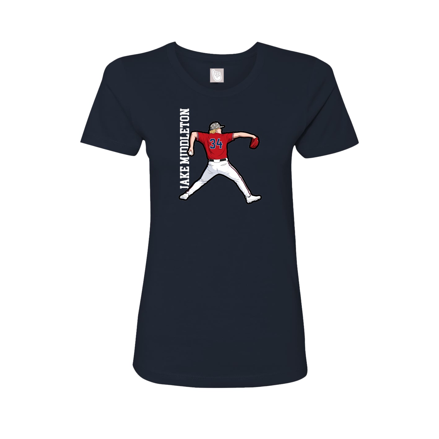 Womens Tee — Name Vertical in Navy