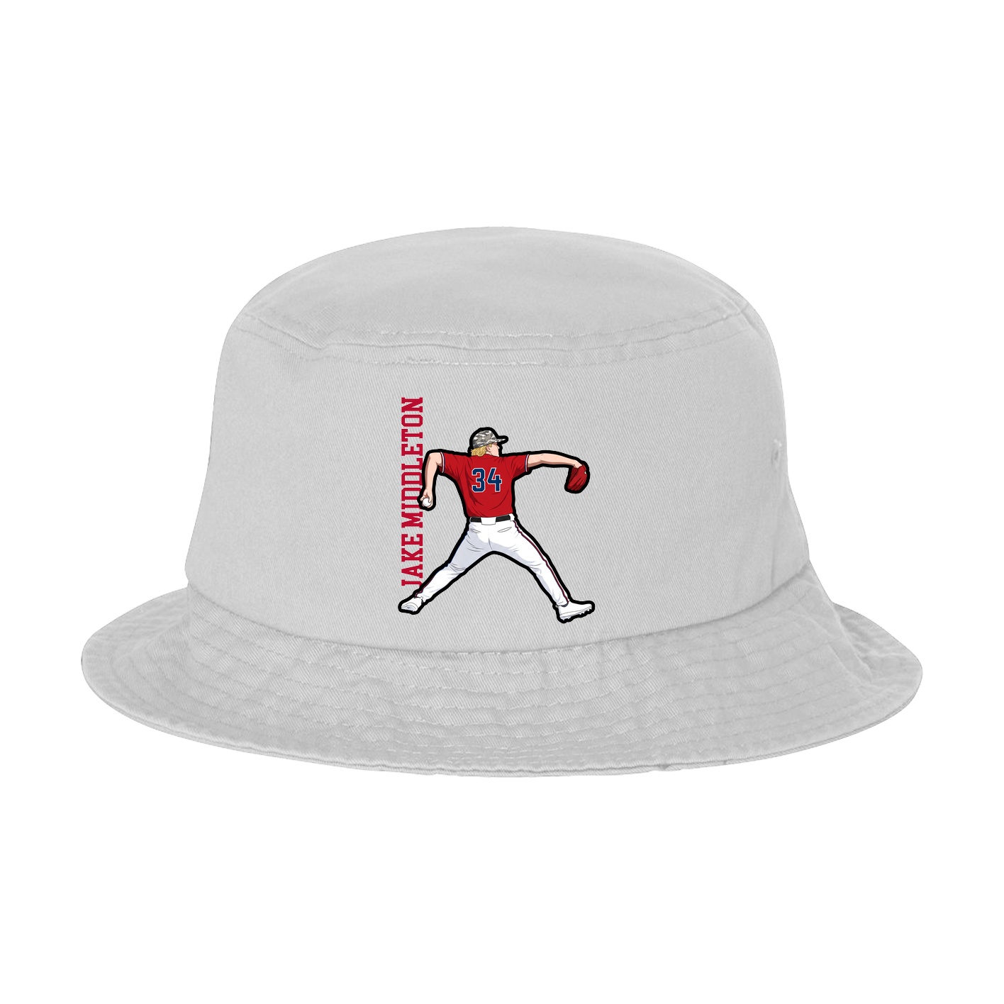 Bucket Cap — Name Vertical in White