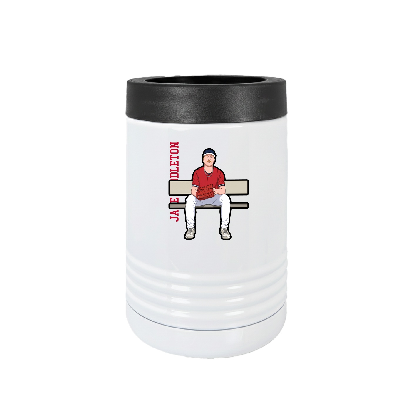 Beverage Holder — Name Vertical in White
