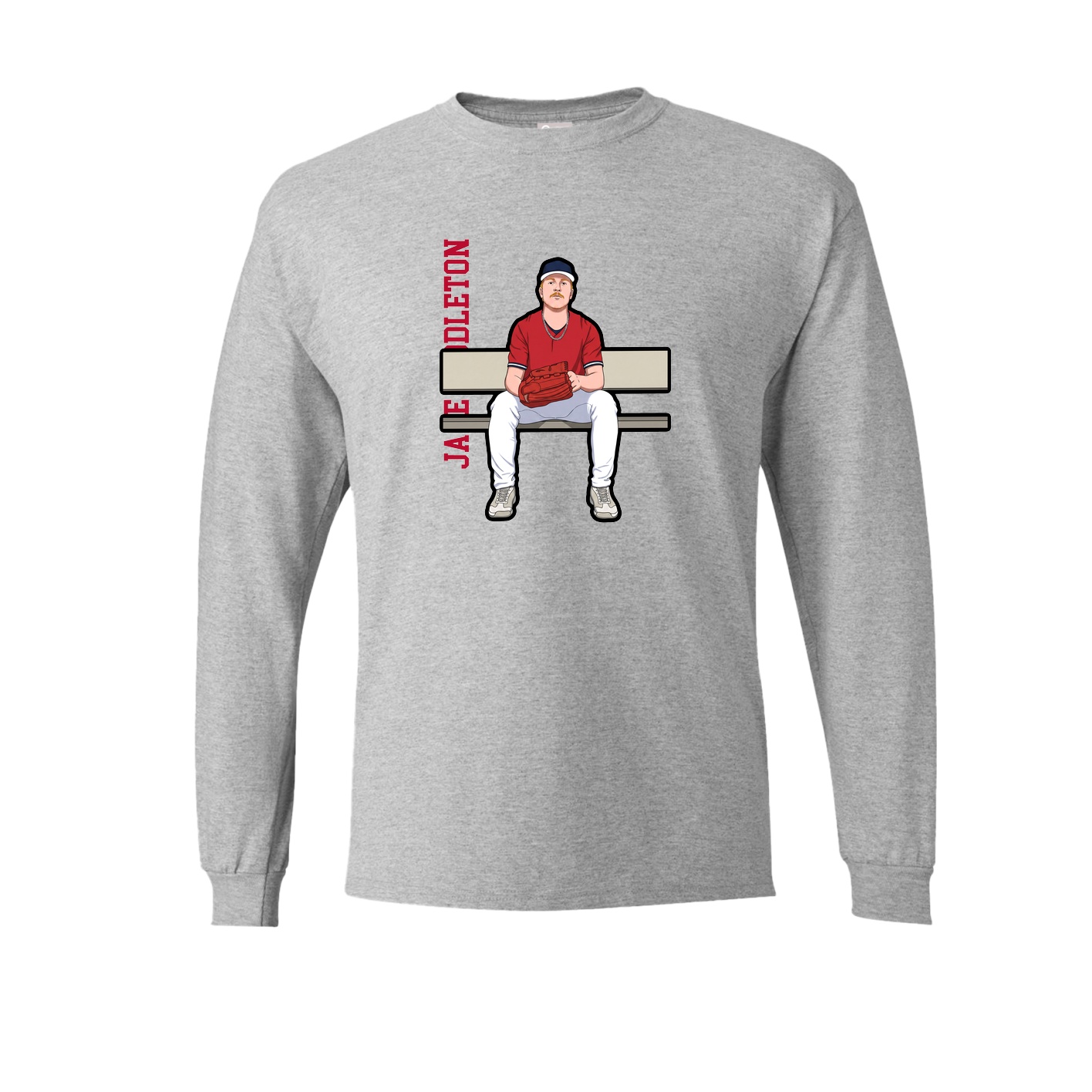 Long Sleeve Tee — Name Vertical in Grey