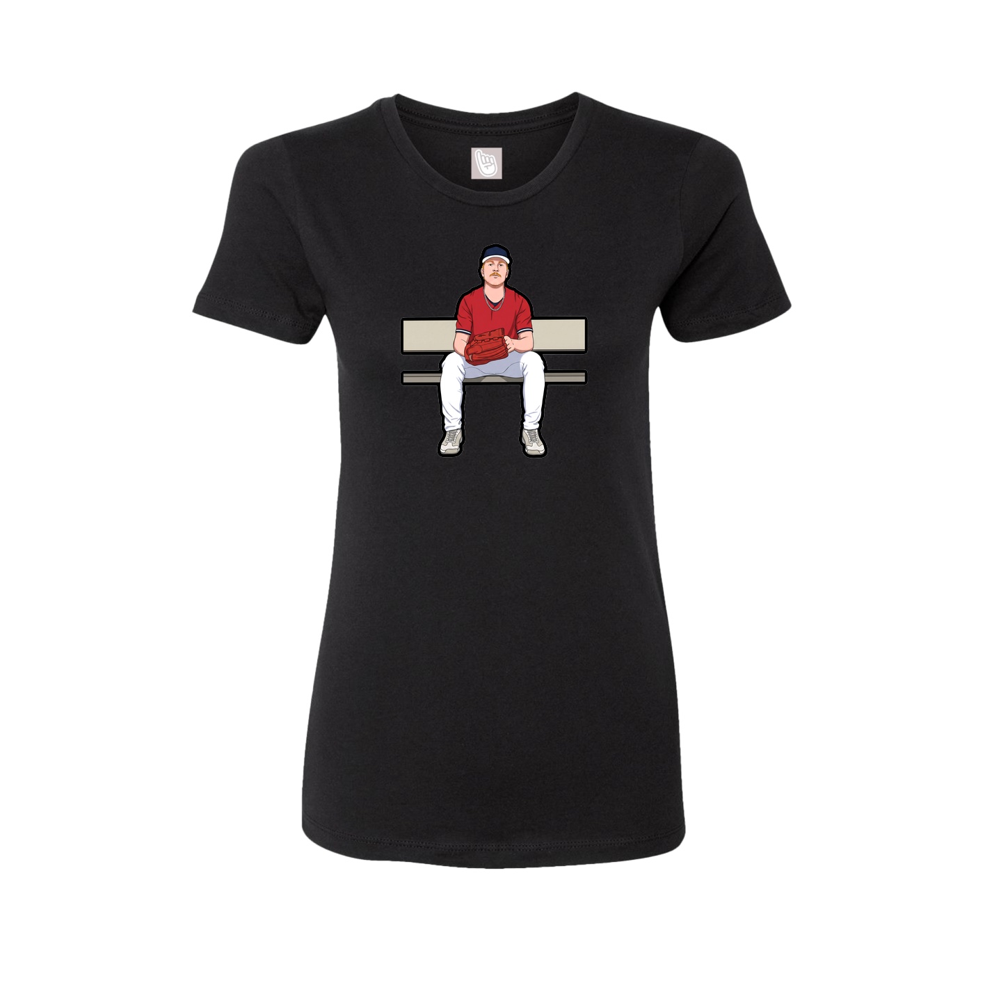 Fitted Women's Tee — Name Vertical in Black