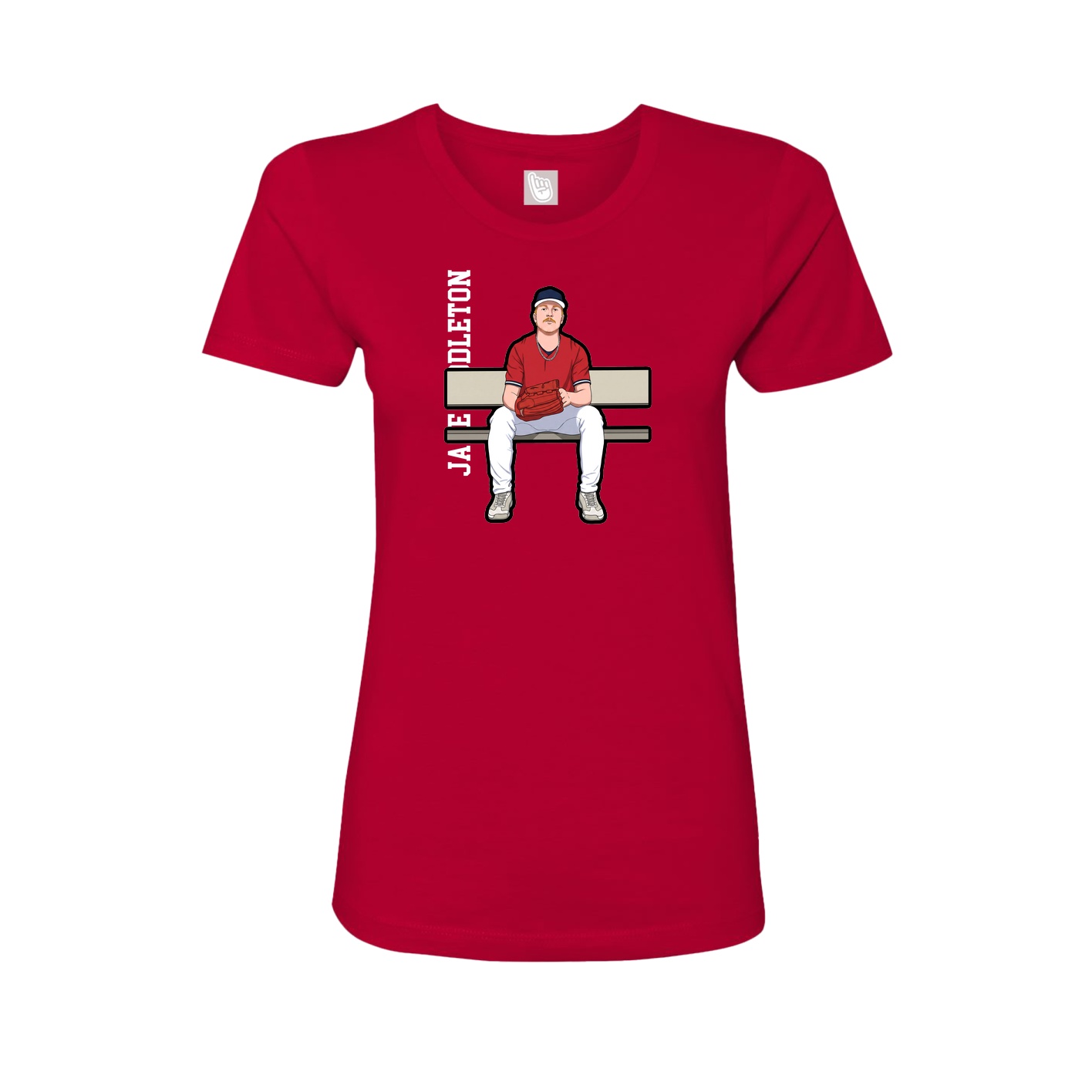 Womens Tee — Name Vertical in Red