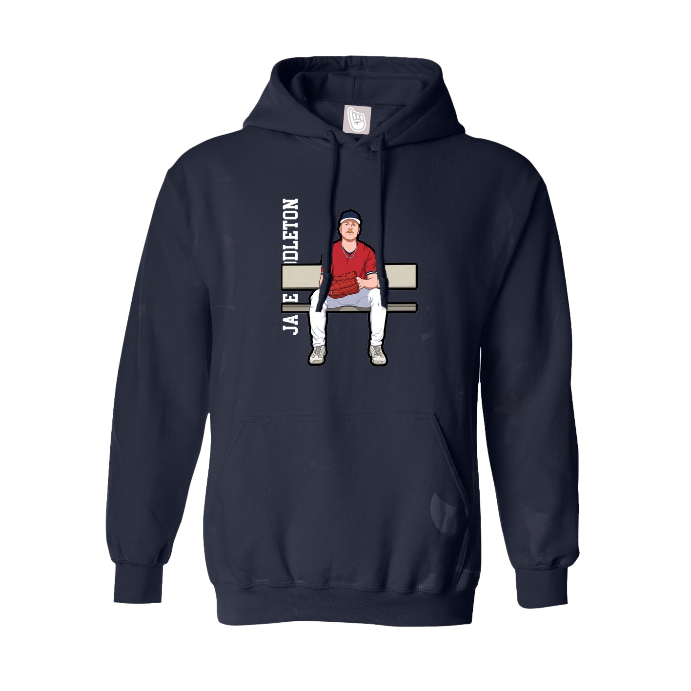 Hoodie — Name Vertical in Navy