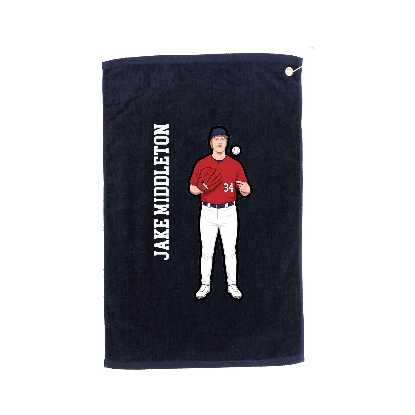 Golf Towel — Name Vertical in Navy