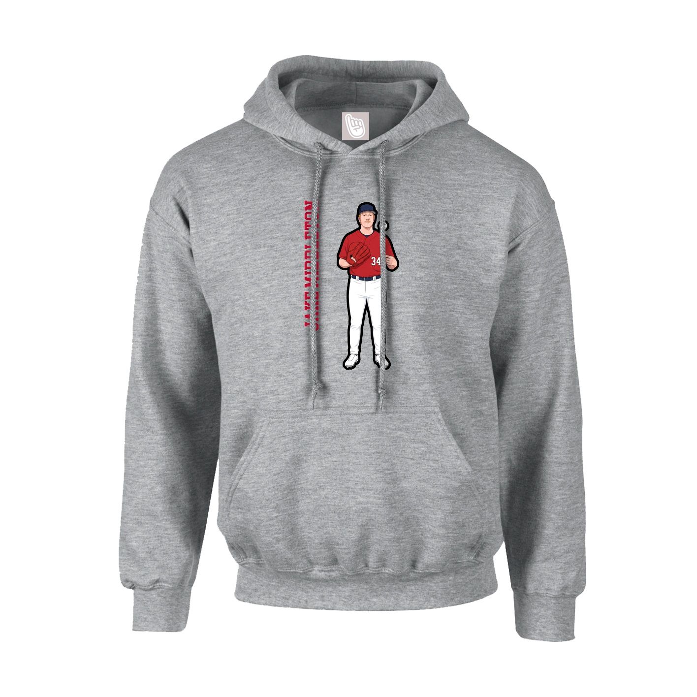 Youth Hoodie — Name Vertical in Grey