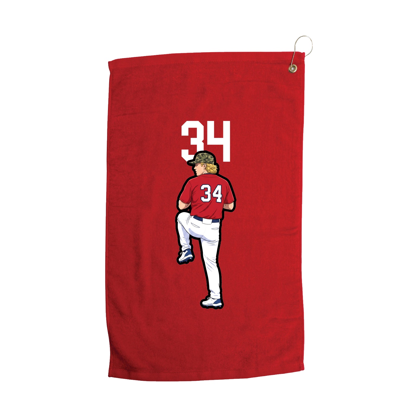 Golf Towel — Number Top in Red