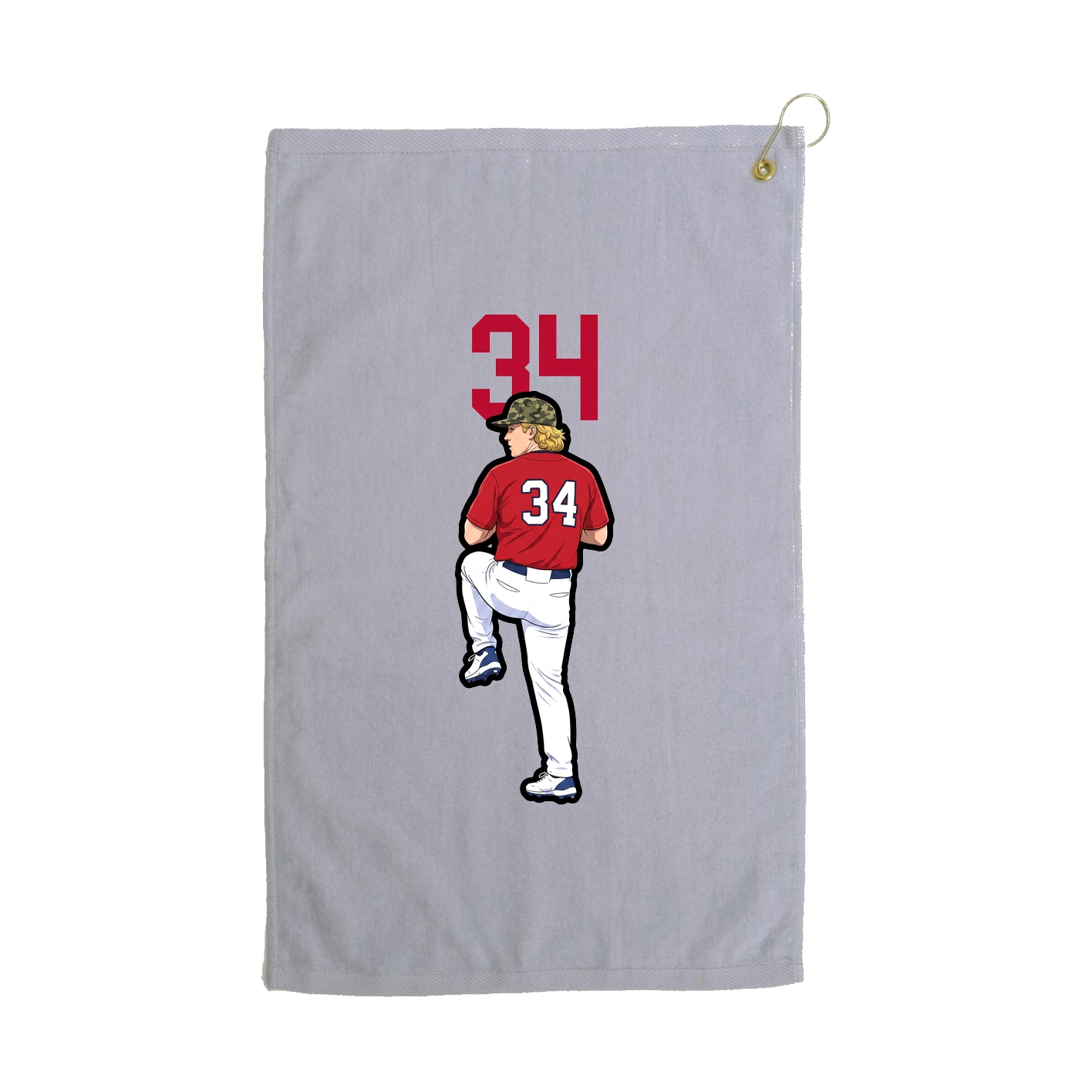 Golf Towel — Number Top in Grey